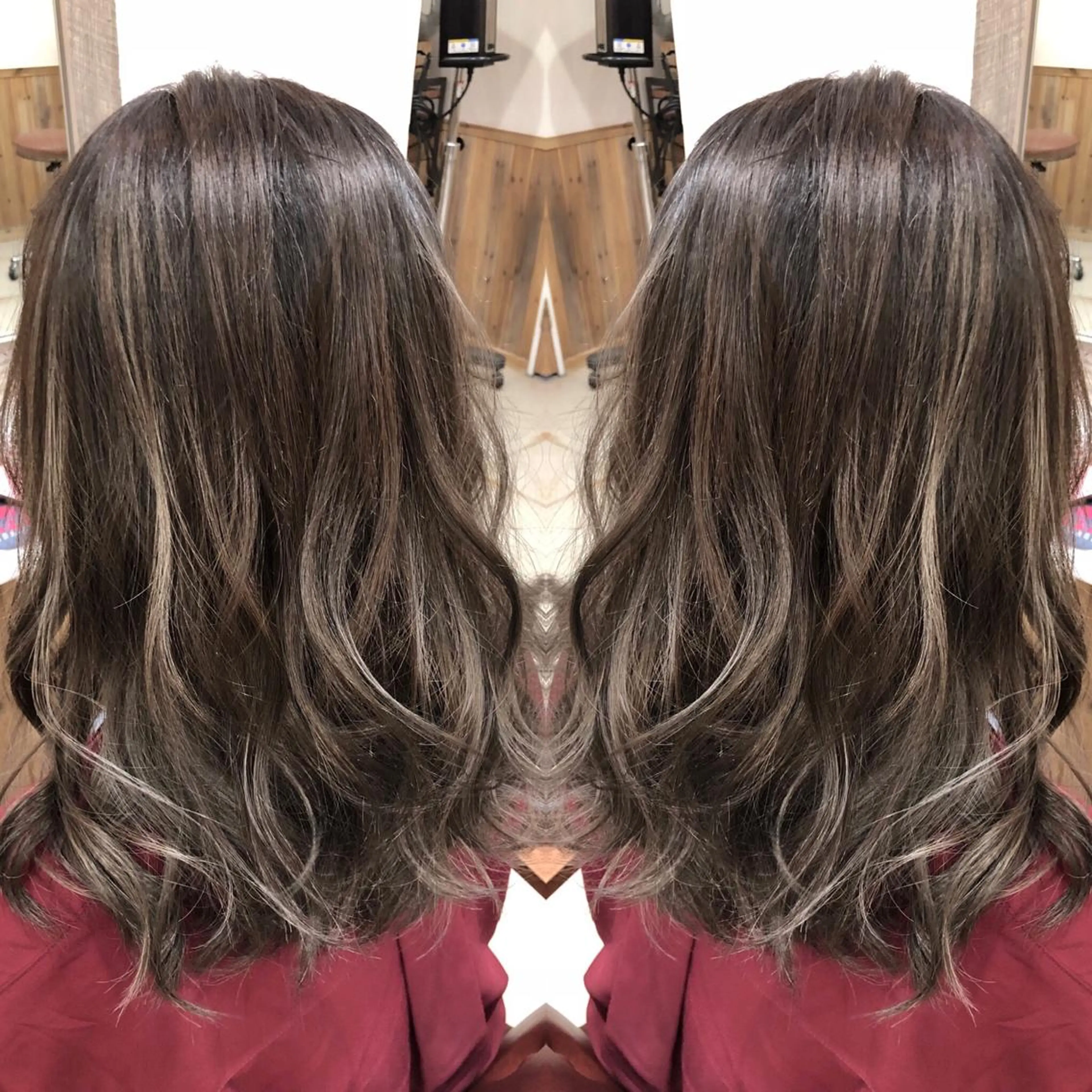 セミロング カラー M IIのヘアスタイル