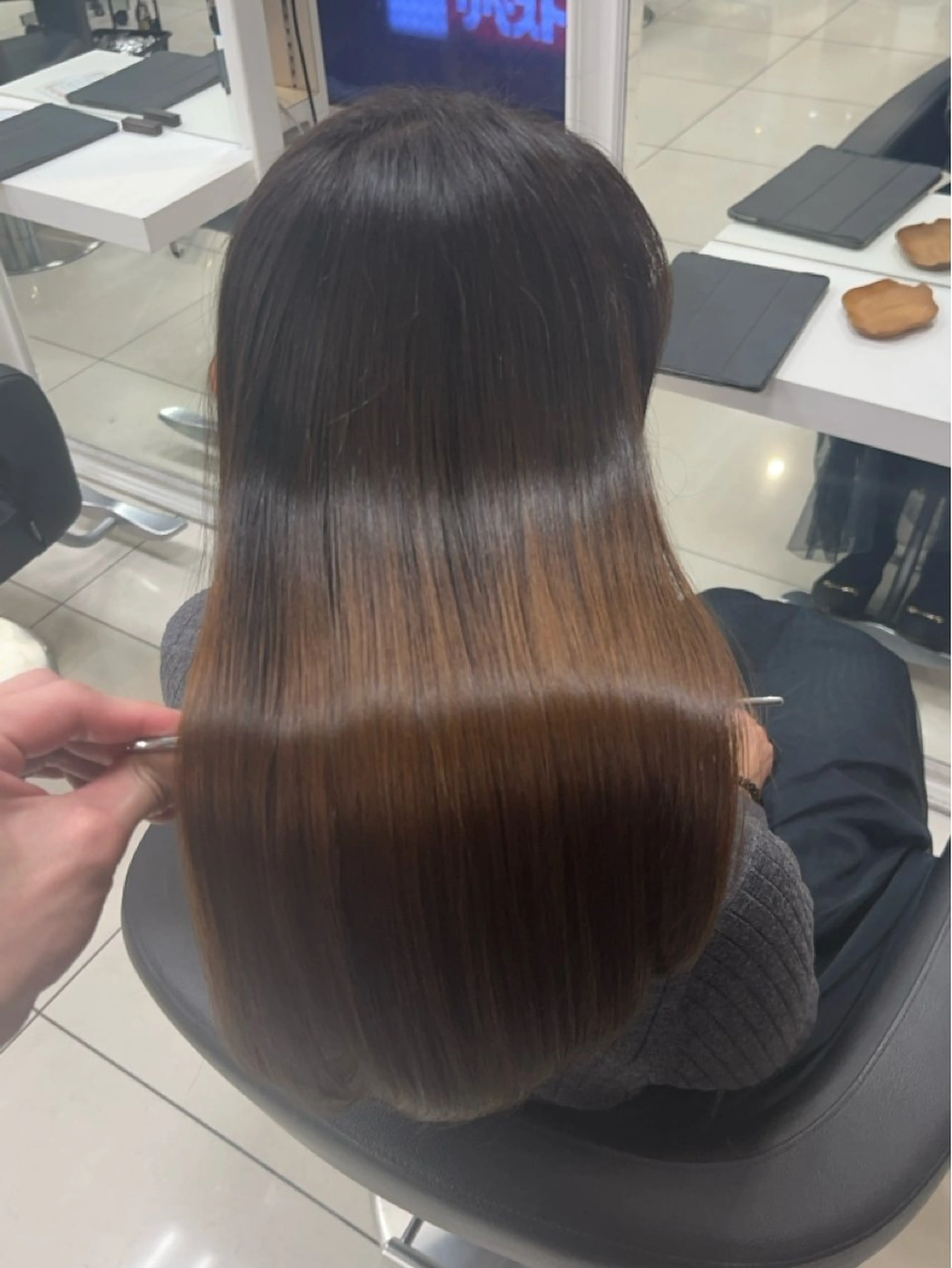 ロング パーマ カット 縮毛矯正 縮毛矯正指名No.1 艶カラー/SHIMAのヘアスタイル