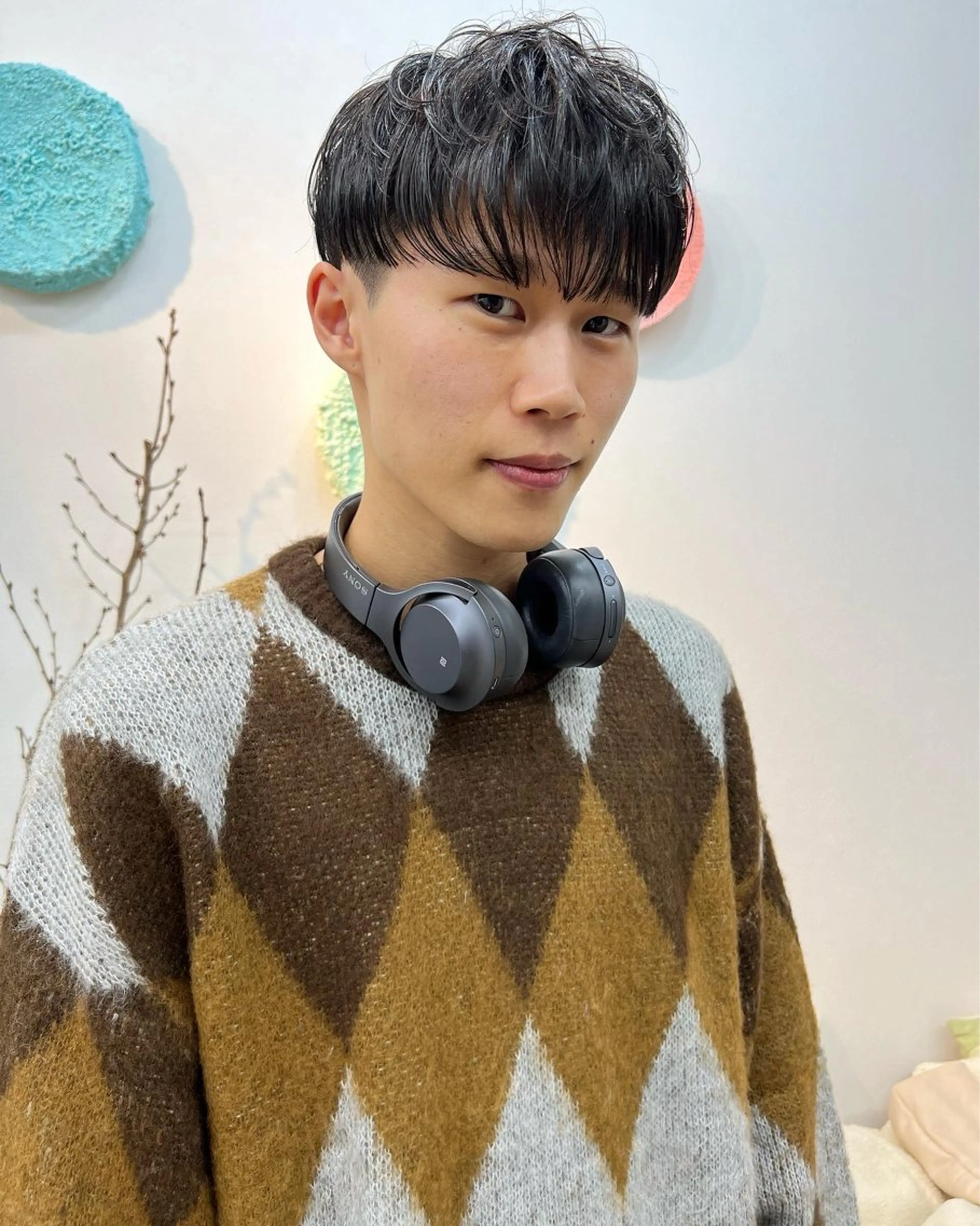 カラー パーマ メンズ アップバング センターパート マッシュ メンズパーマ スパイキーショート 【池袋/スパイキー ショート】ⓝⓘⓜⓤのヘアスタイル