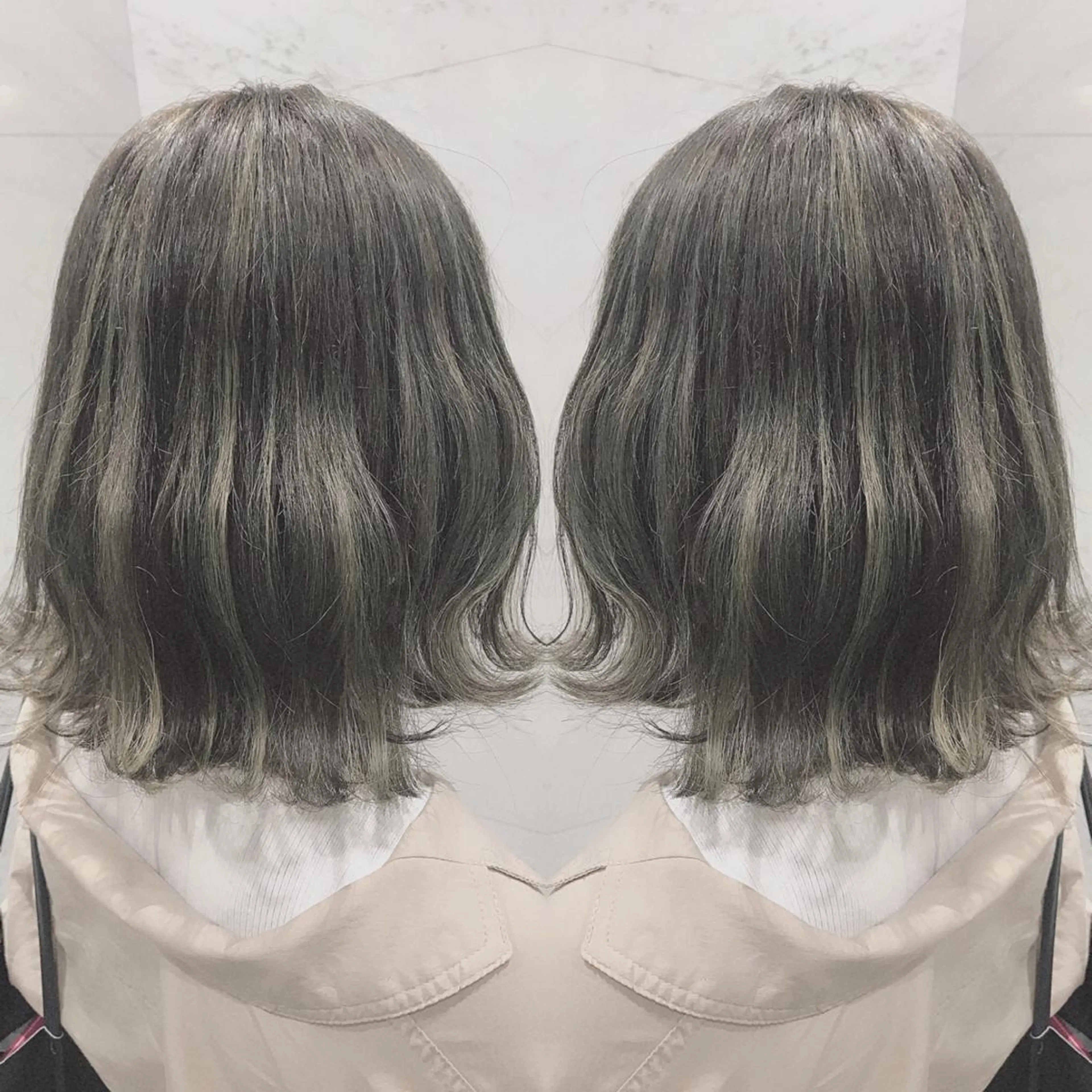 ミディアム カラー ヘアカラー 重政 和樹のヘアスタイル