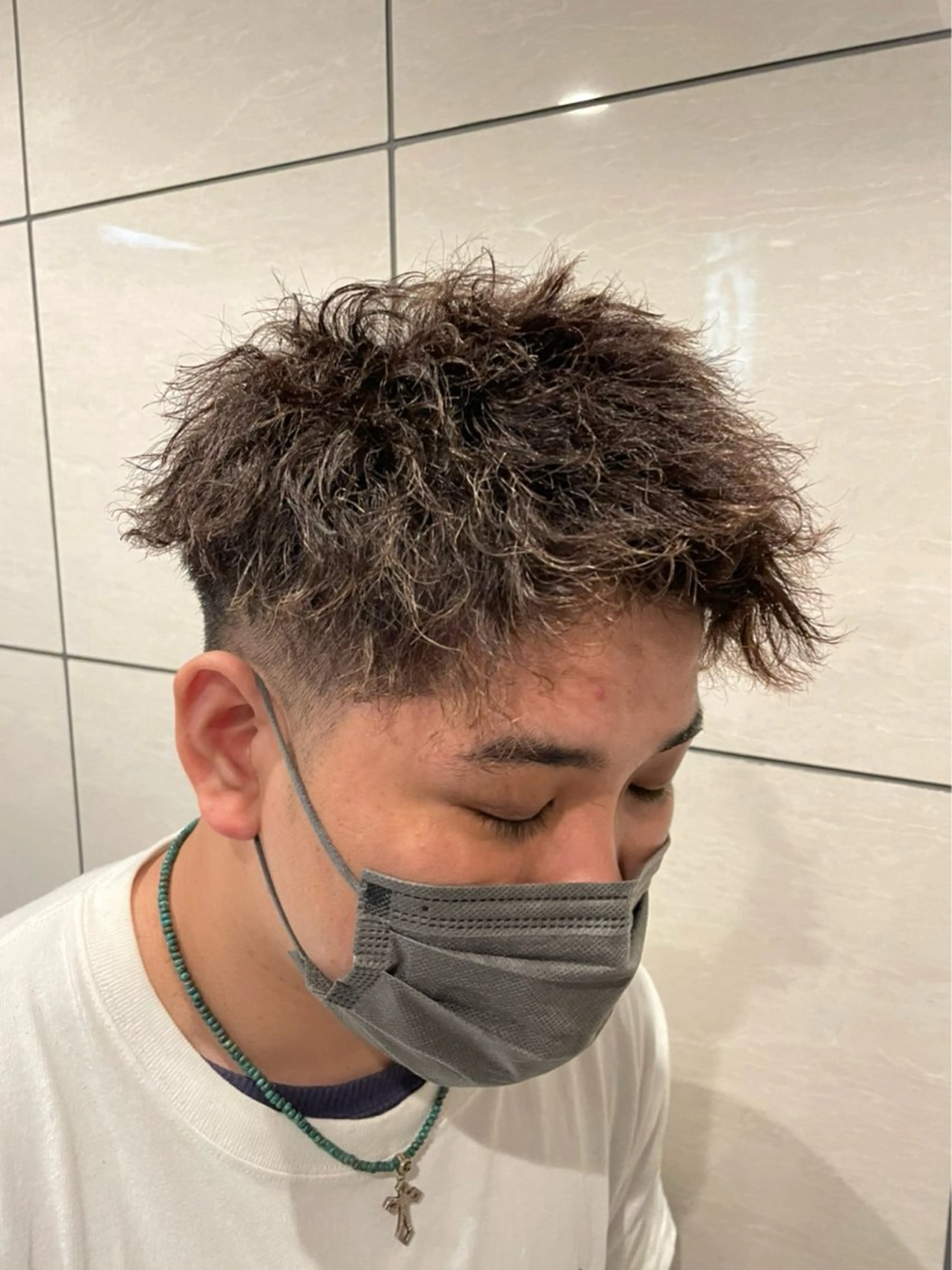 パーマ メンズ カット パーマ ヘアセット 【Men's Lapis横浜】翔太のヘアスタイル