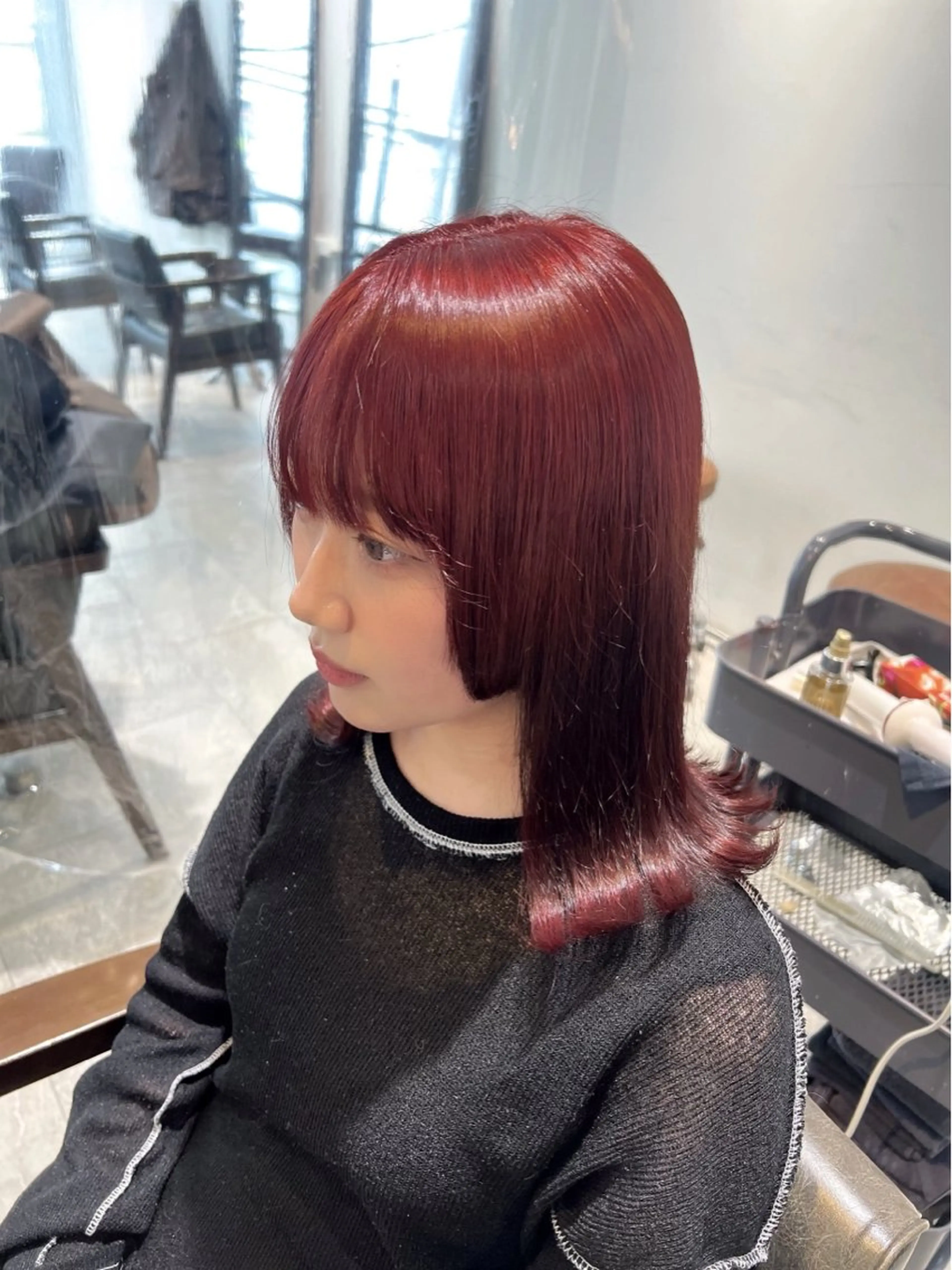 ミディアム カラー ヘアアレンジ 🎀ハイトーン・艶 カラー HANA🎀のヘアスタイル