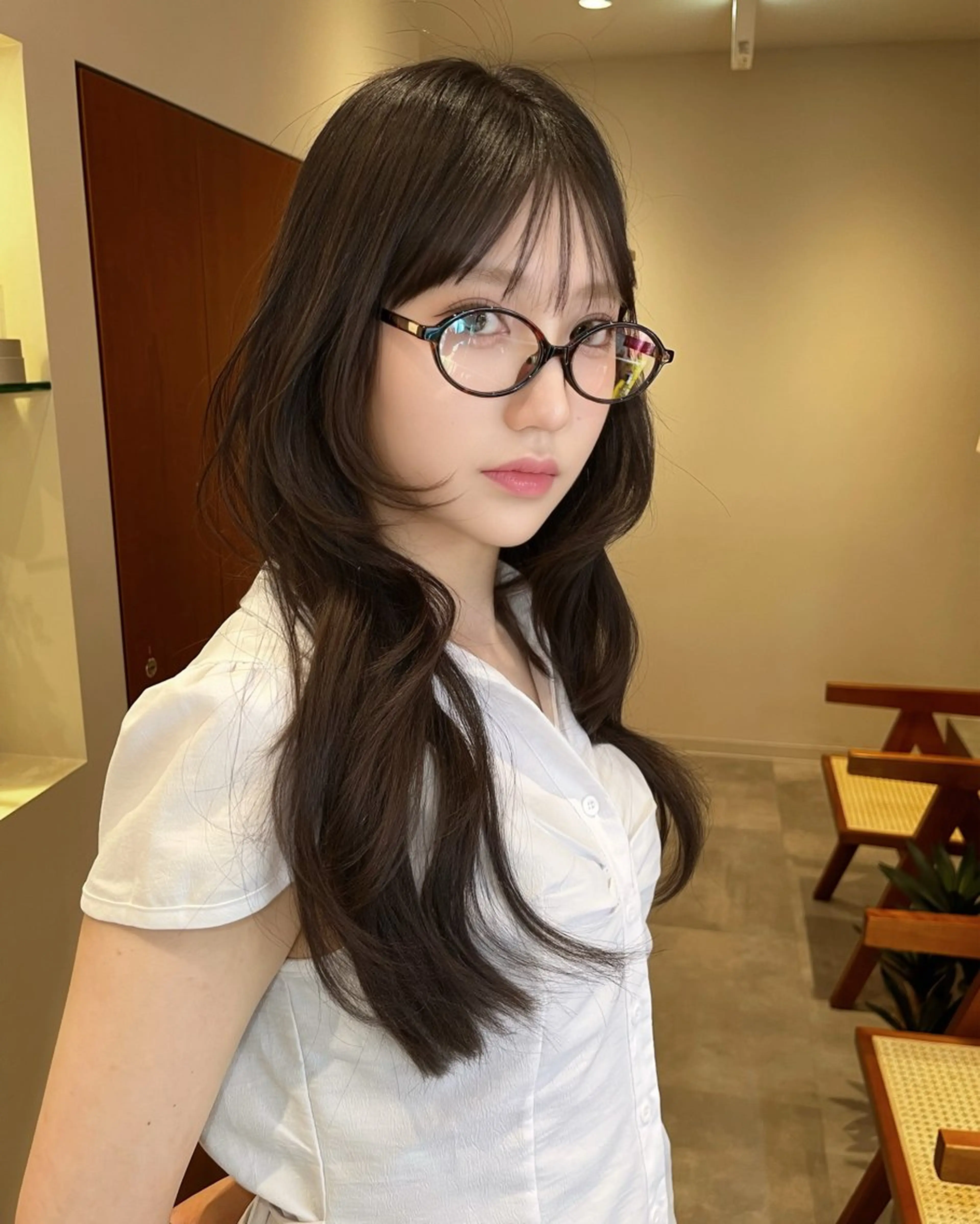 ロング カラー カット ヘアカラー トリートメント 韓国ヘア／レイヤー/ 🤍ayumuのヘアスタイル