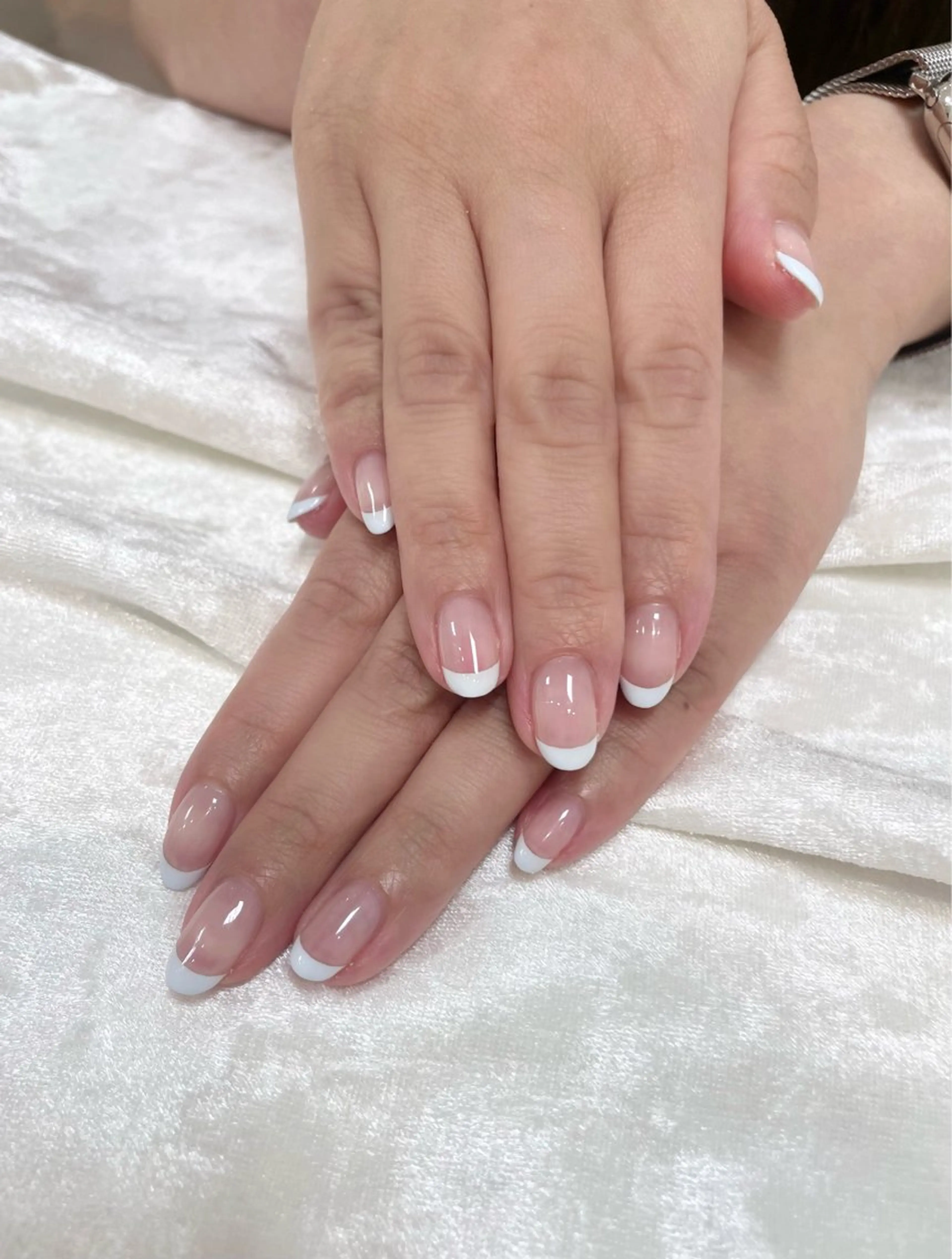 ネイル フレンチネイル 水色 Fuse ioriのネイルデザイン