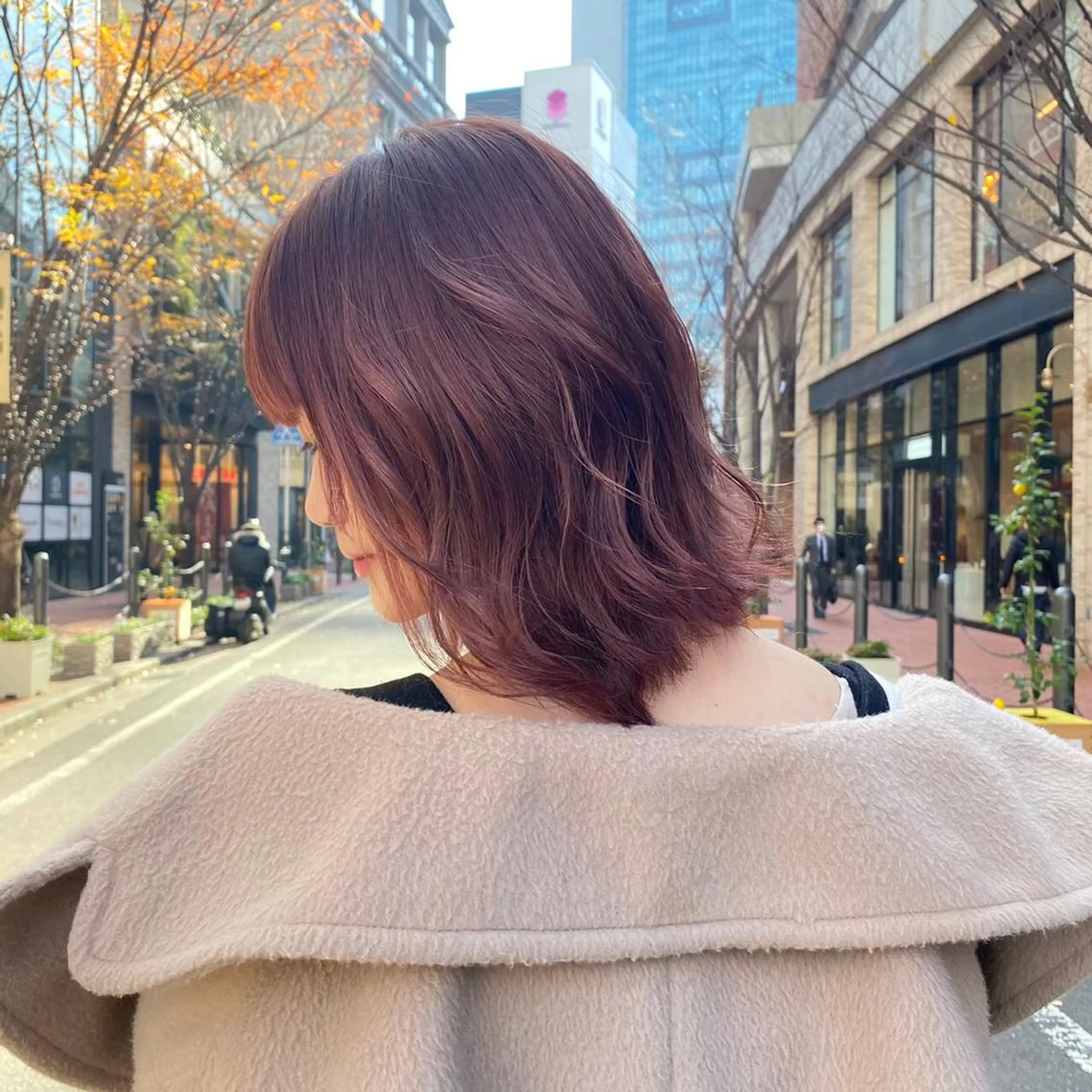 ミディアム カラー ピンクカラー GIEN 末吉 海斗のヘアスタイル