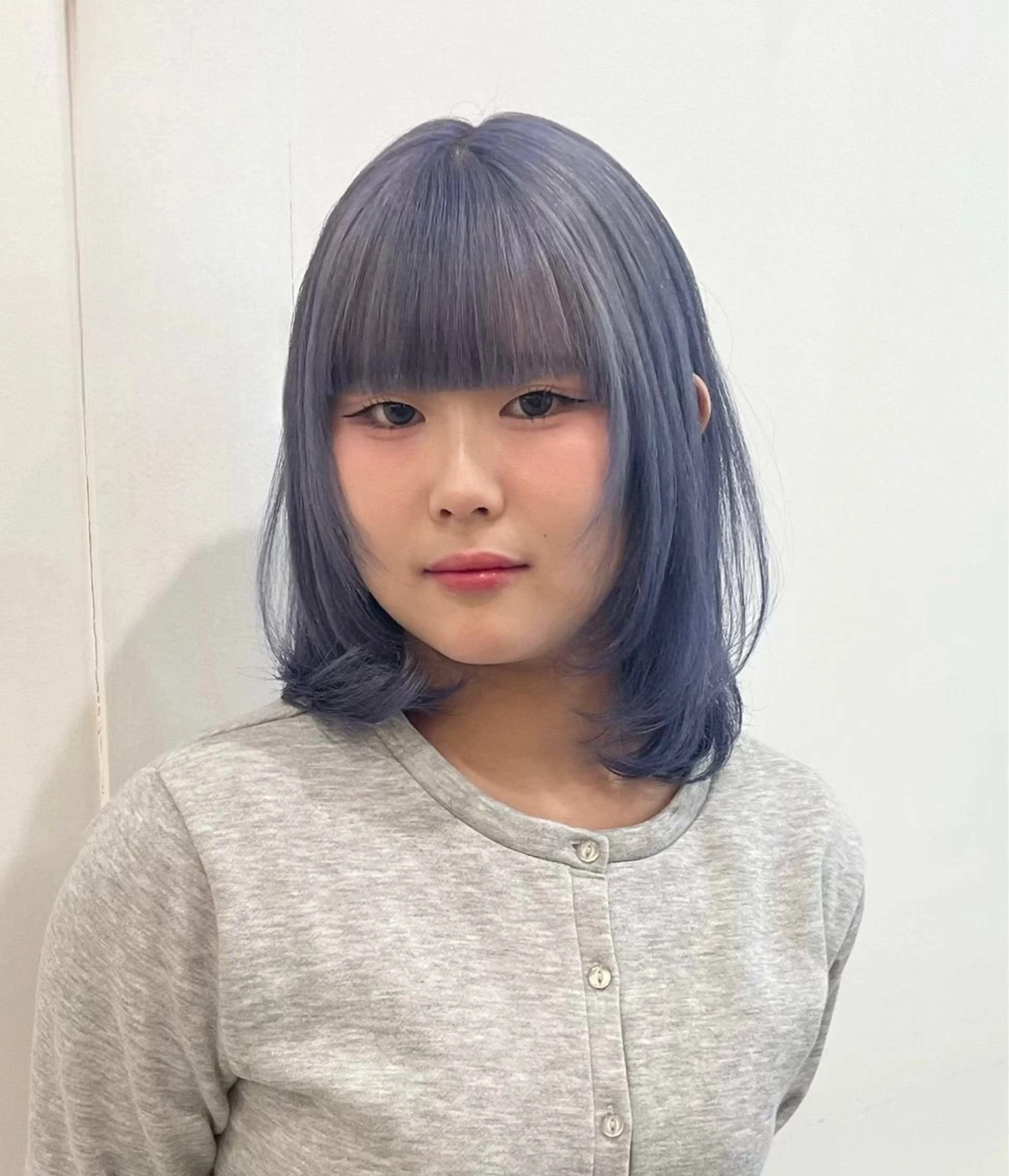 ミディアム カラー ブルーカラー ブルーラベンダー ラベンダーカラー ヘアカラー トリートメント 💝ブリーチ ショート/れい💝のヘアスタイル