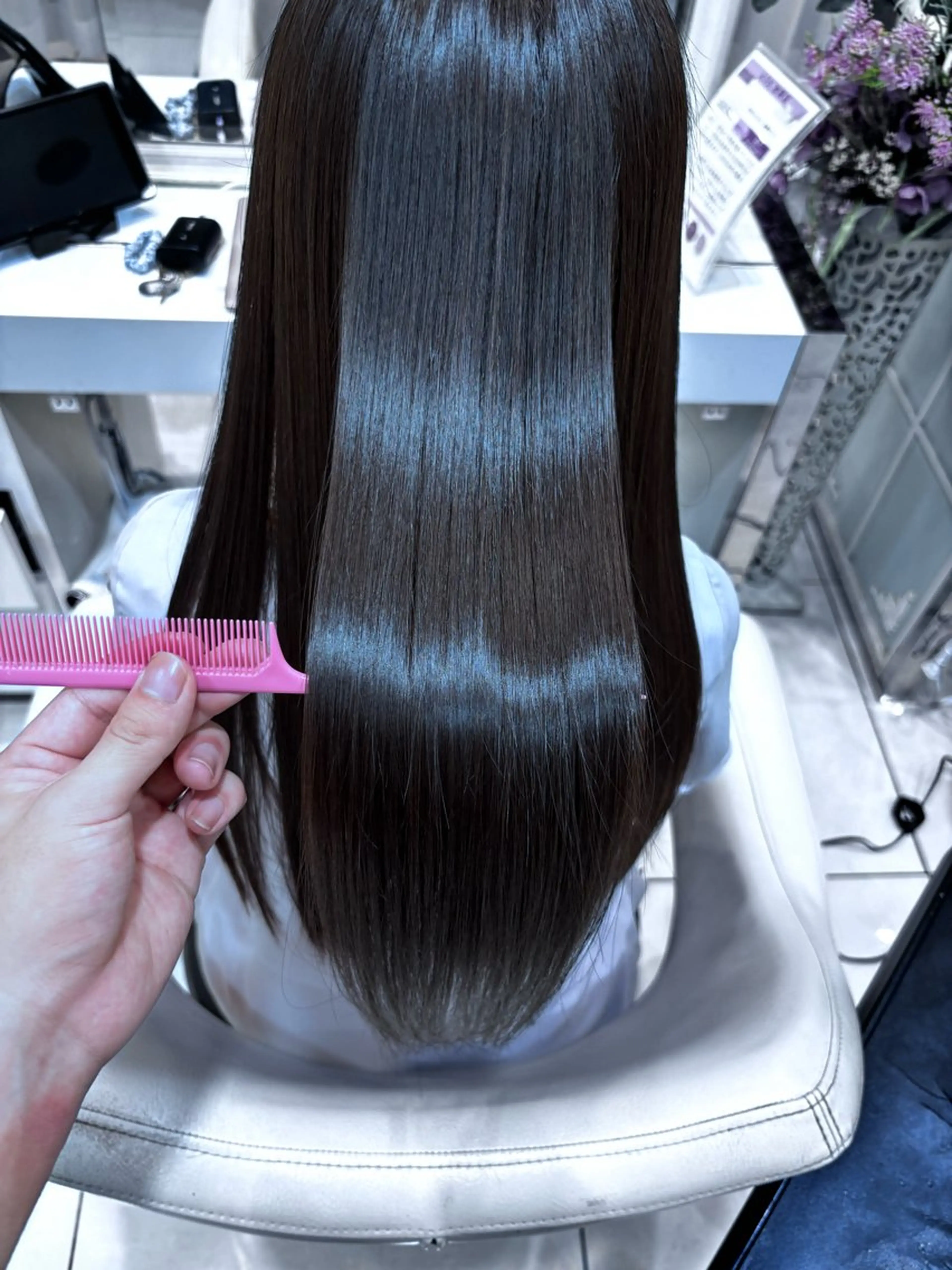 ロング 縮毛矯正 艶髪 /ダメージレス 縮毛矯正 / くうのヘアスタイル