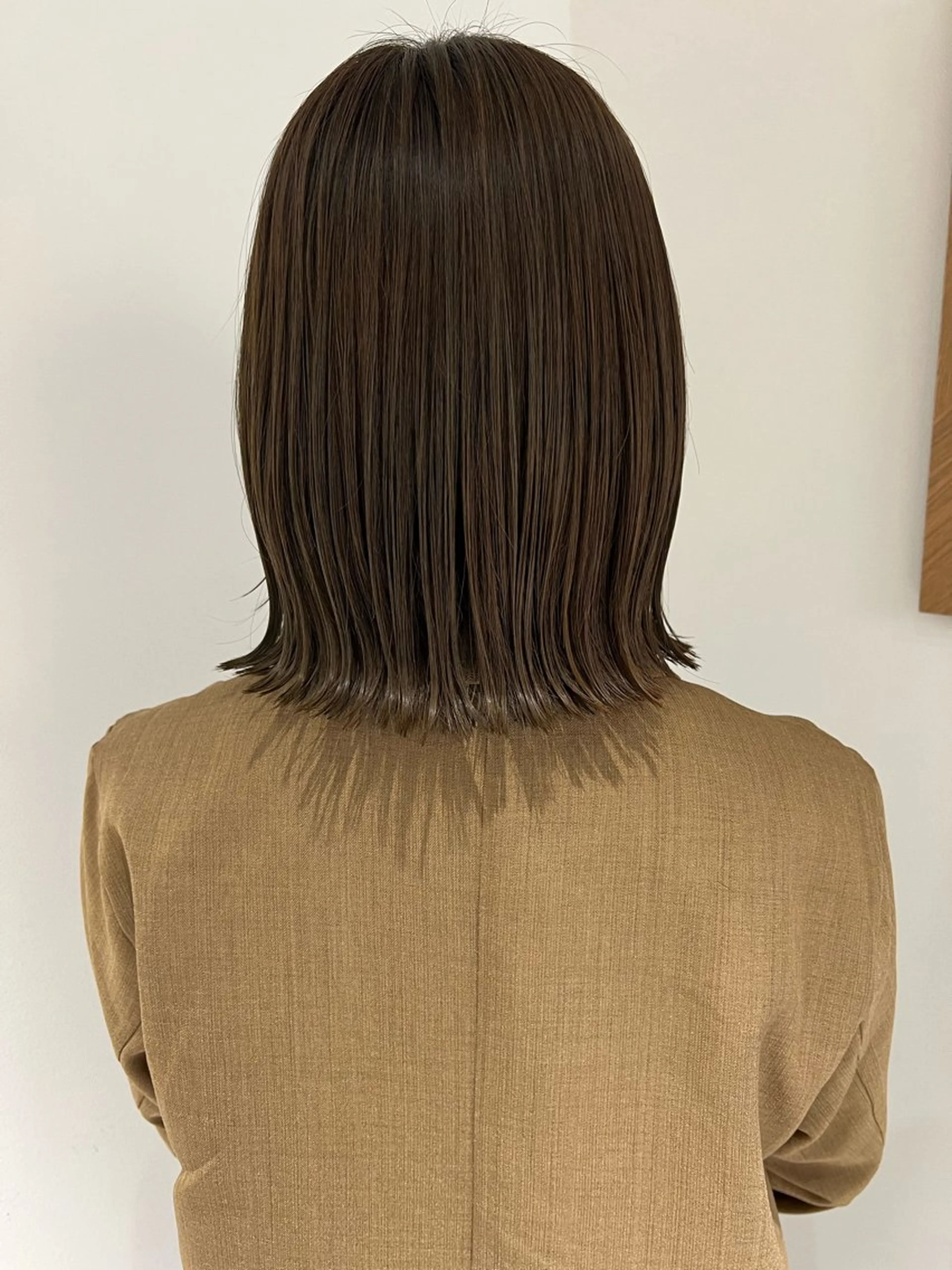 ミディアム 切りっぱなしボブ ボブ 透明感カラー/ 髪質改善/裏田 遊のヘアスタイル