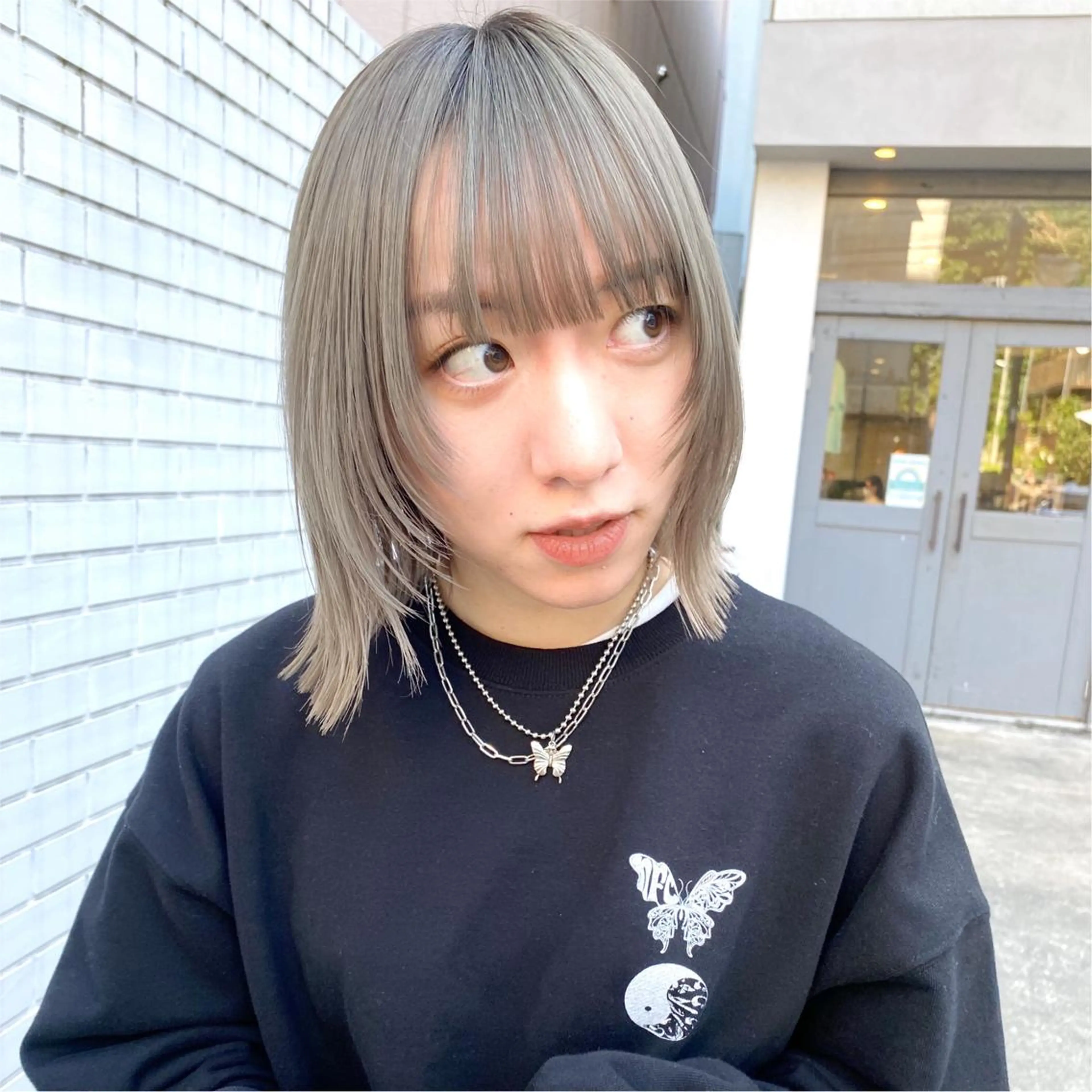 ミディアム カラー ボブ/ミニボブ 透明感カラーkadoのヘアスタイル