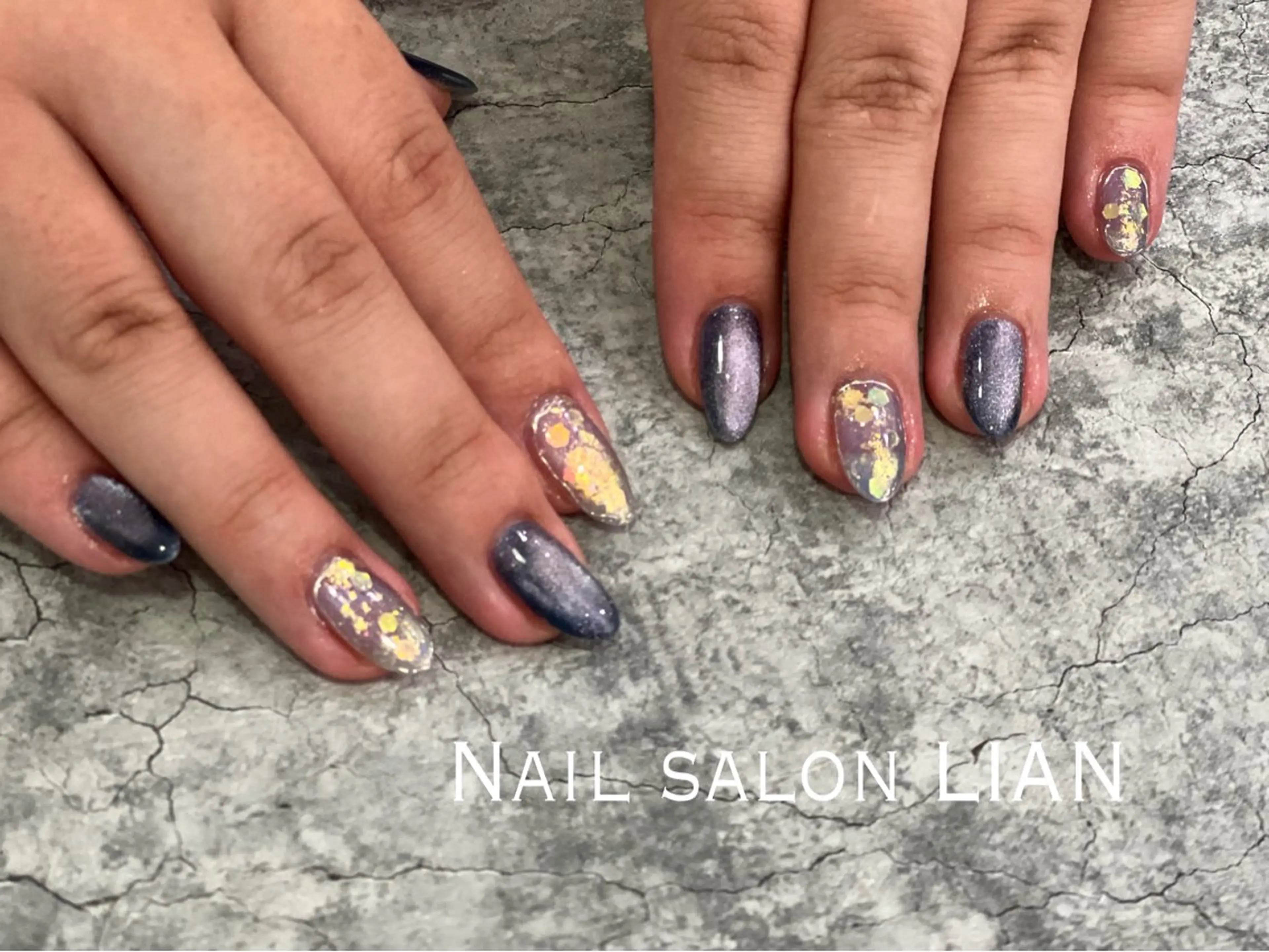 ネイル マグネットネイル ニュアンスネイル Nail salon LIANのネイルデザイン
