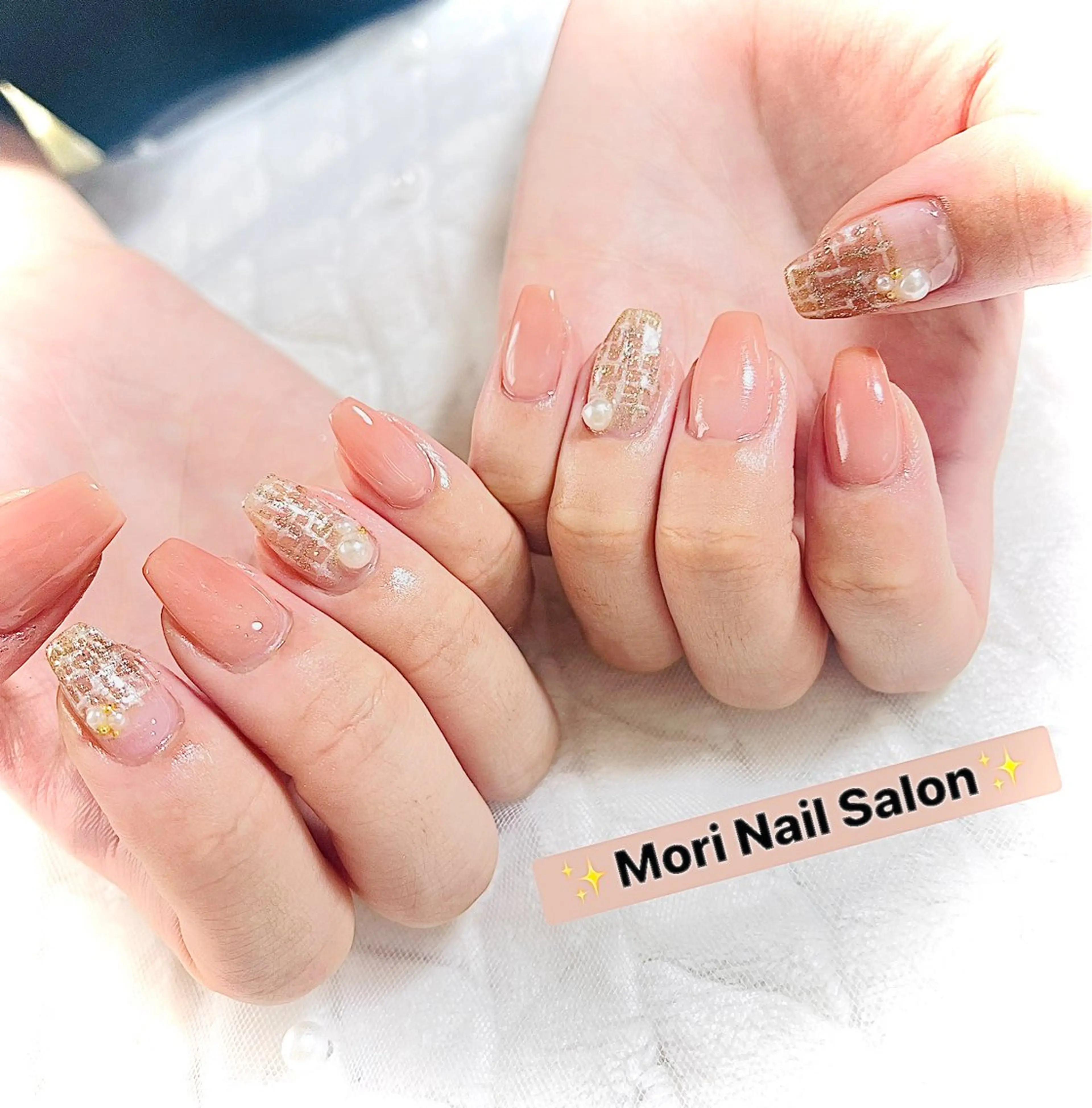 ネイル ツイードネイル ハンドネイル MORI ネイル SALONのネイルデザイン