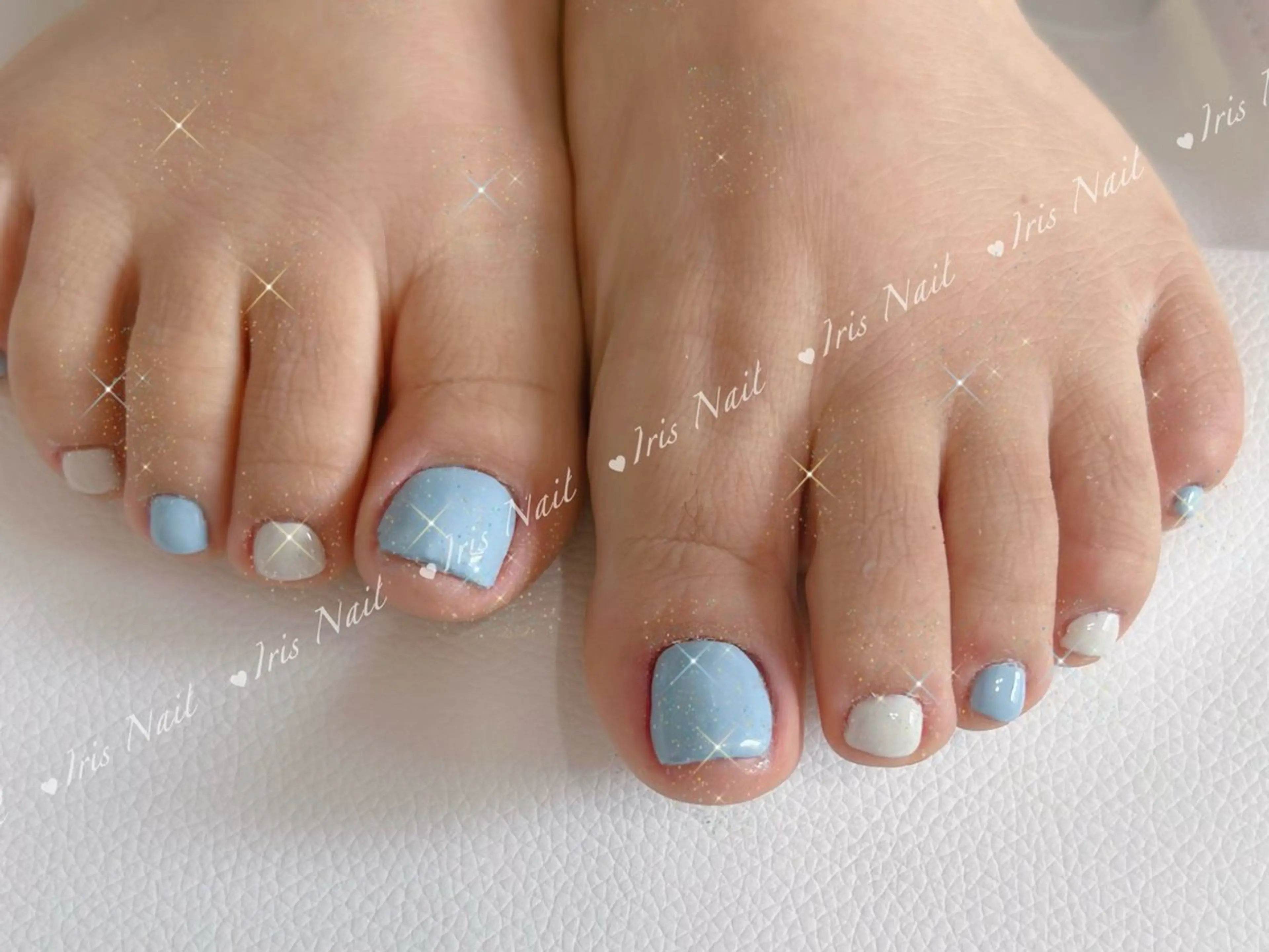 ネイル ブルー フットネイル 🍒IRIS Nail🌸のネイルデザイン