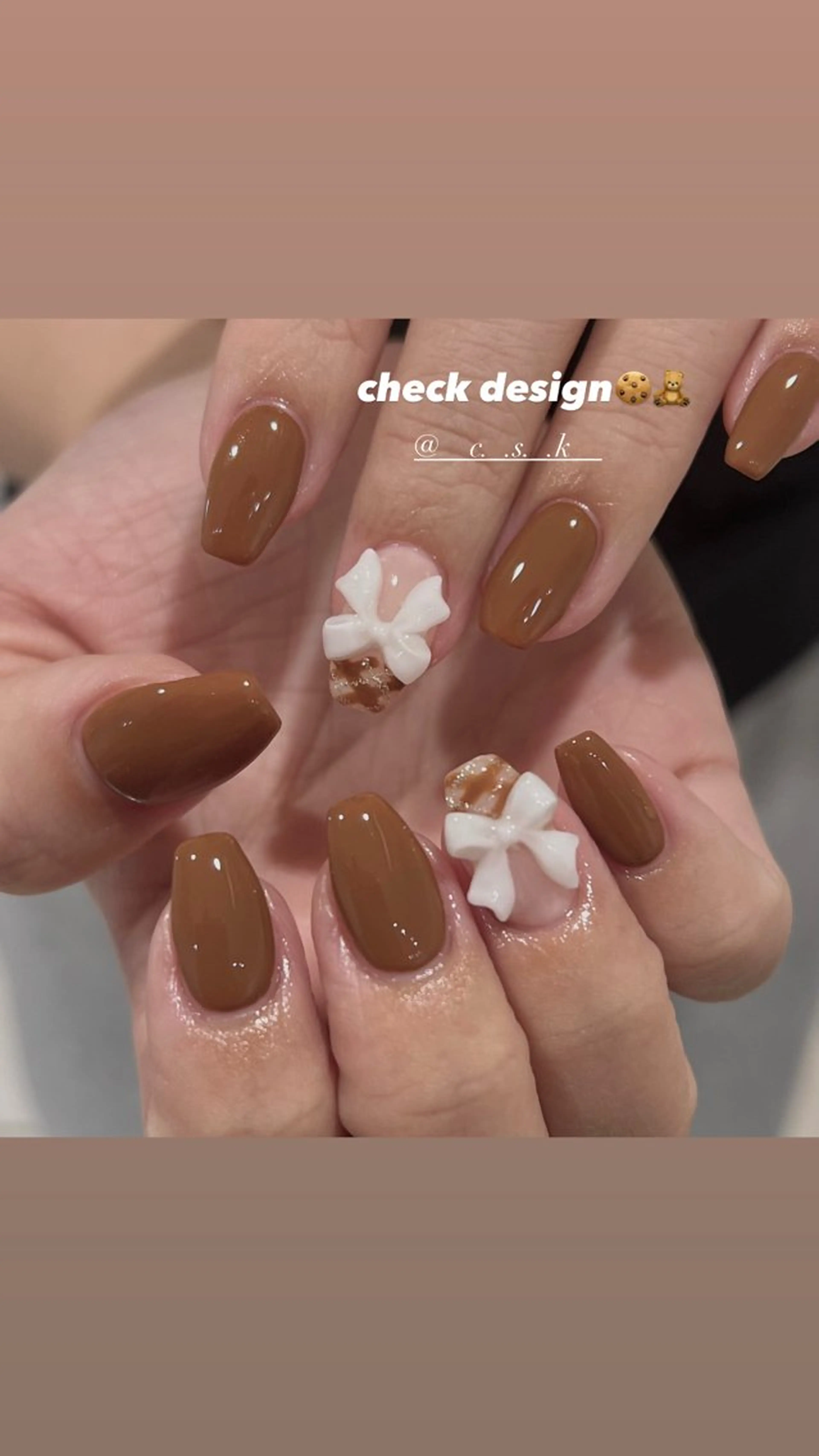 ネイル リボン ハンドネイル 🎀チーク/ちゅるん 🫧chisa🎀のネイルデザイン