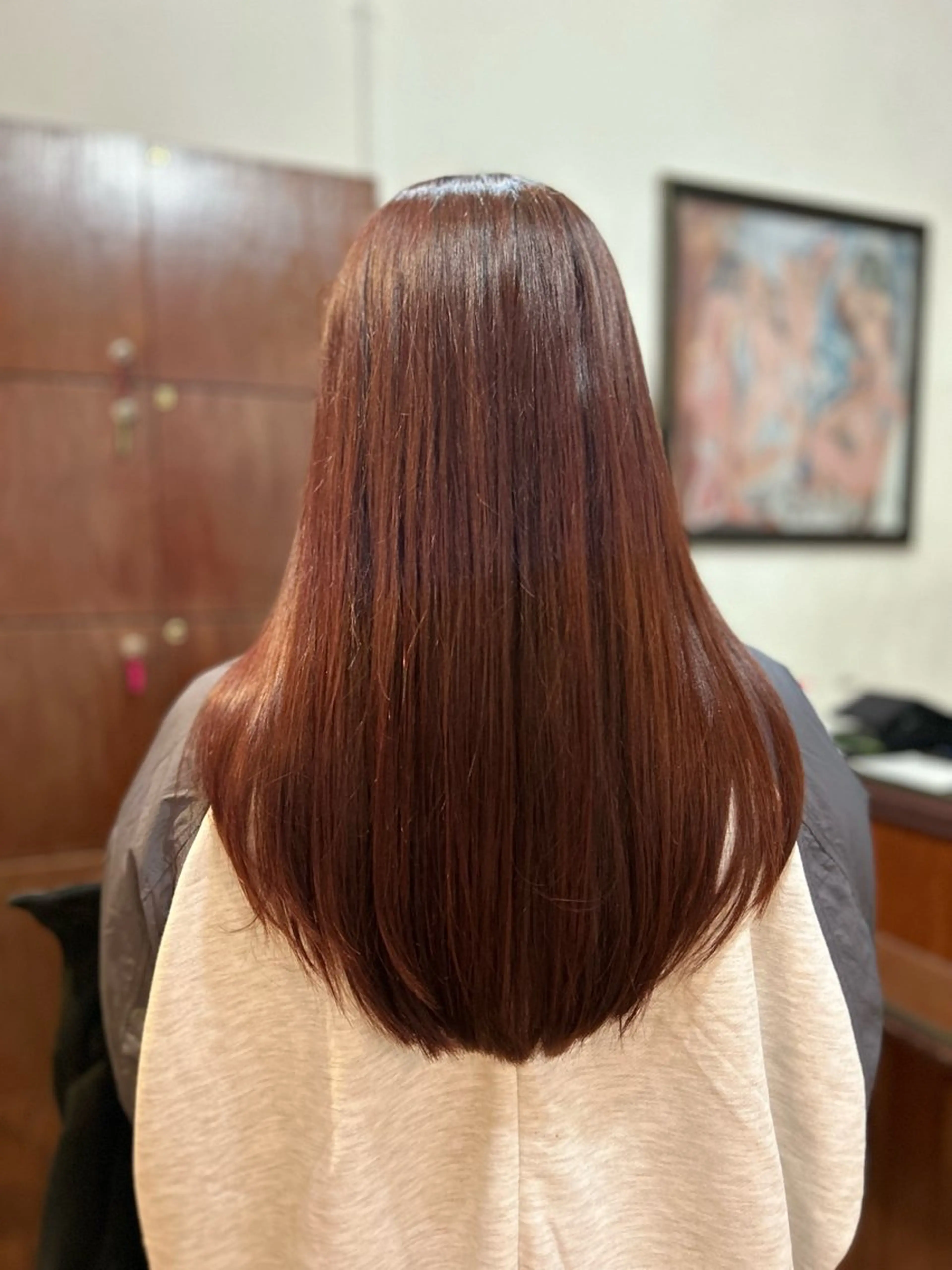 ロング 顔まわりレイヤー 顔周りカット レイヤーカット ロング HARUKI MINATO JAPAN 仙台所属・💜ひな💜縮毛矯正 /透明感/韓国ヘアのヘアスタイル