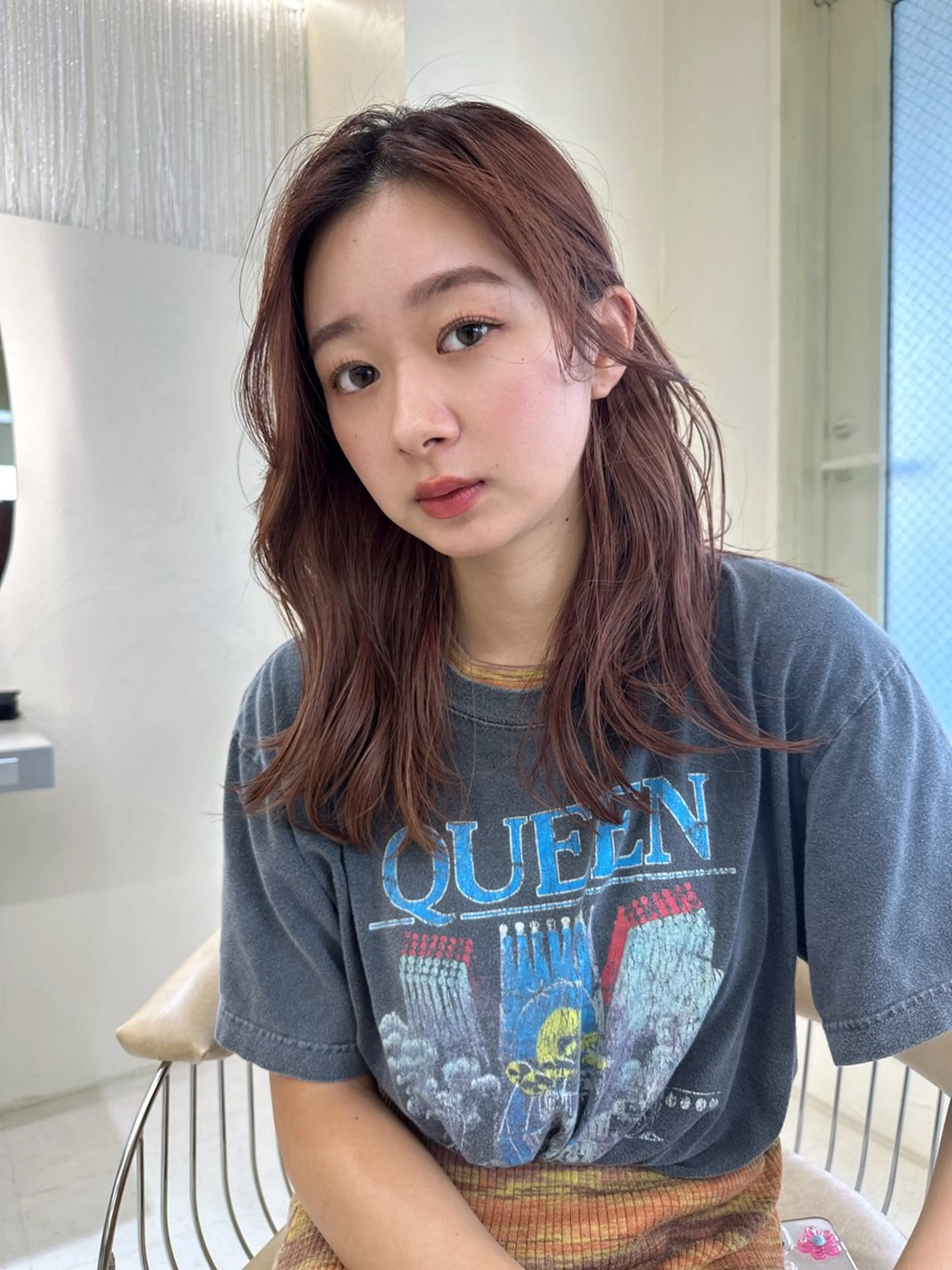 ロング カラー カット センターパート/ 暖色カラーayuのヘアスタイル