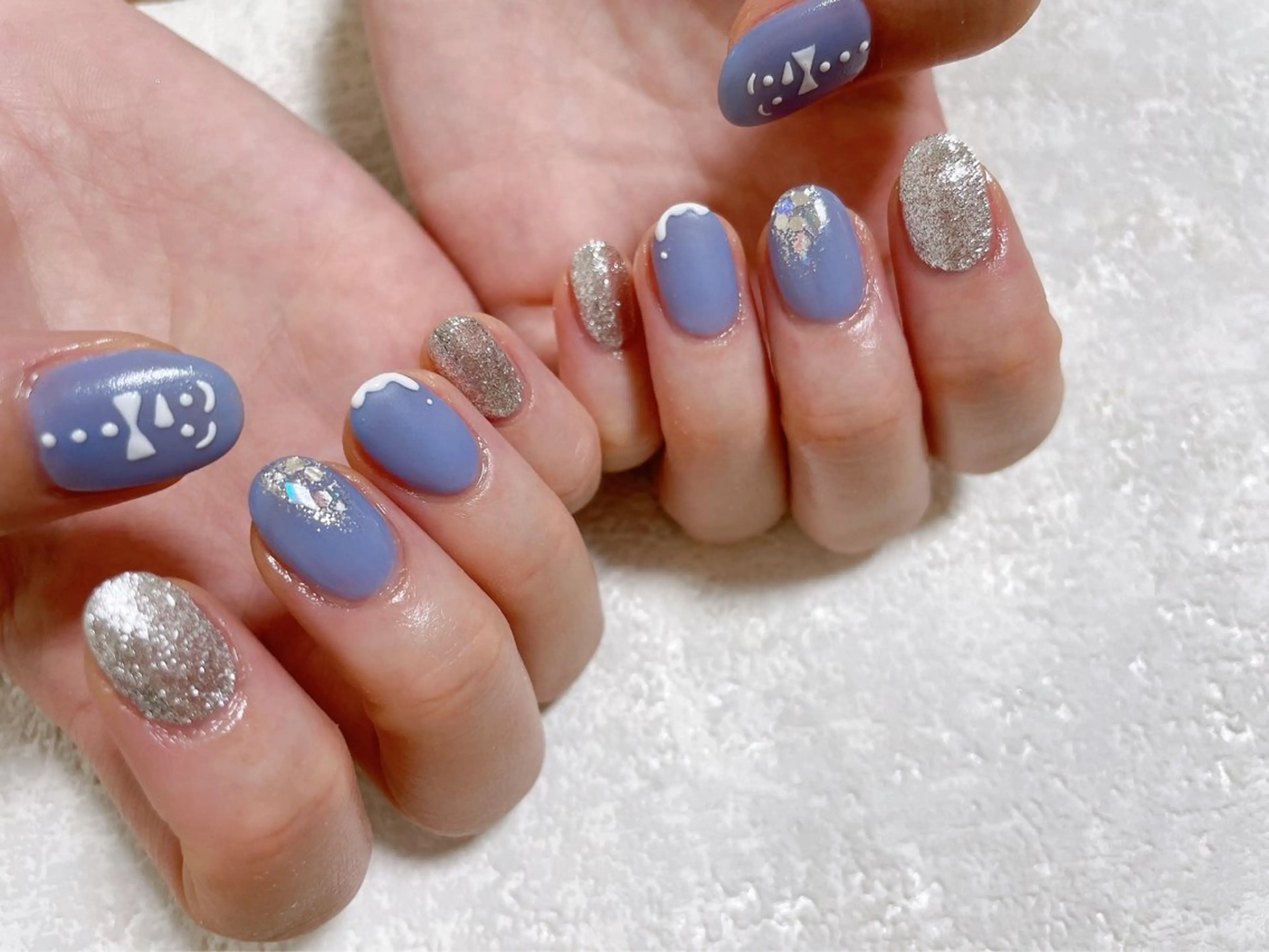 ネイル ジェルネイル 韓国ネイル パラジェル 冬ネイル クリスマス kikinail 溝の口のネイルデザイン