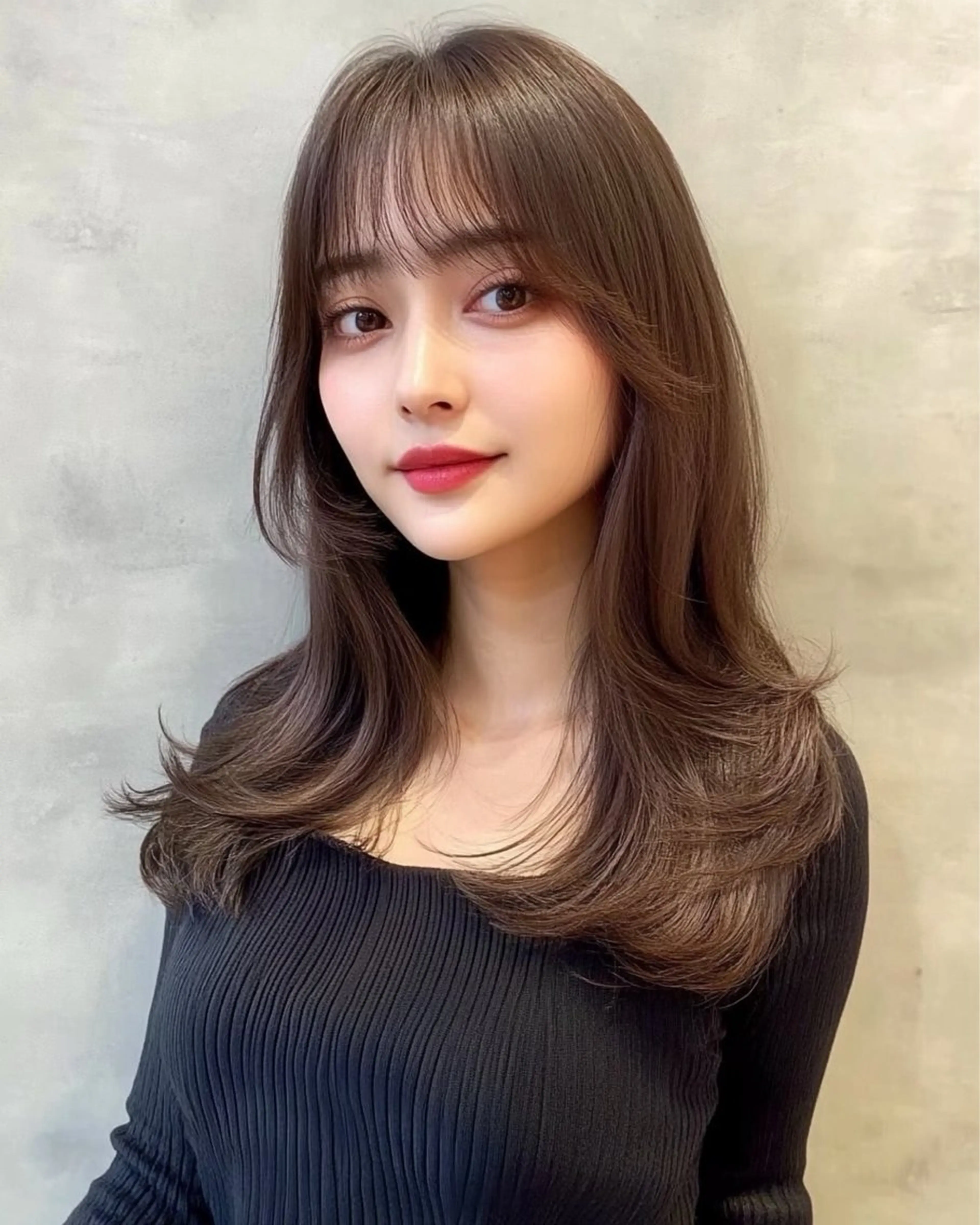 ミディアム カラー カット ヘアカラー トリートメント レイヤー×顔周 り×髪質改善/MIUのヘアスタイル