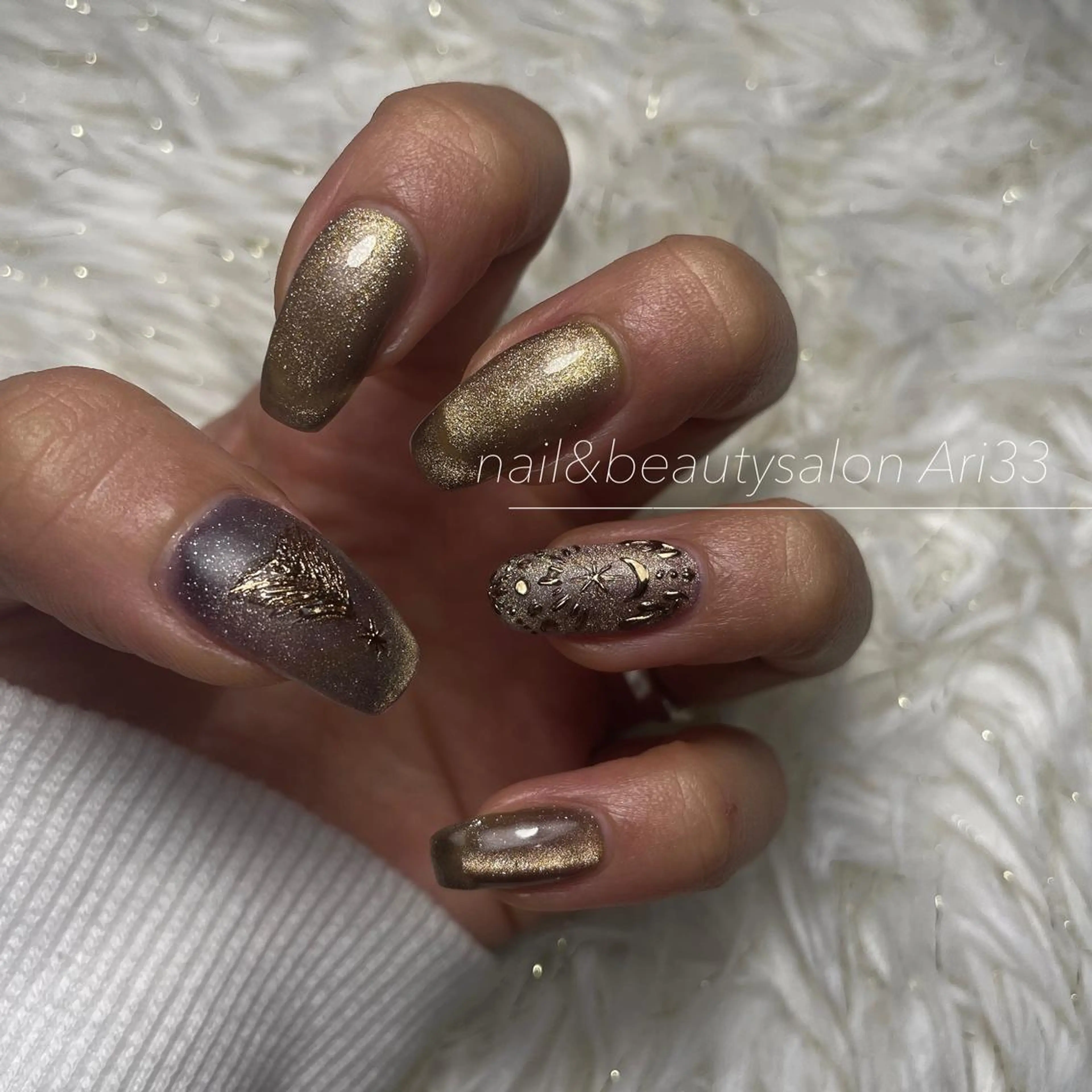 ネイル フレンチネイル マグネットネイル オンブレフレンチ ハンドネイル プライベートサロン Ari33nailのネイルデザイン