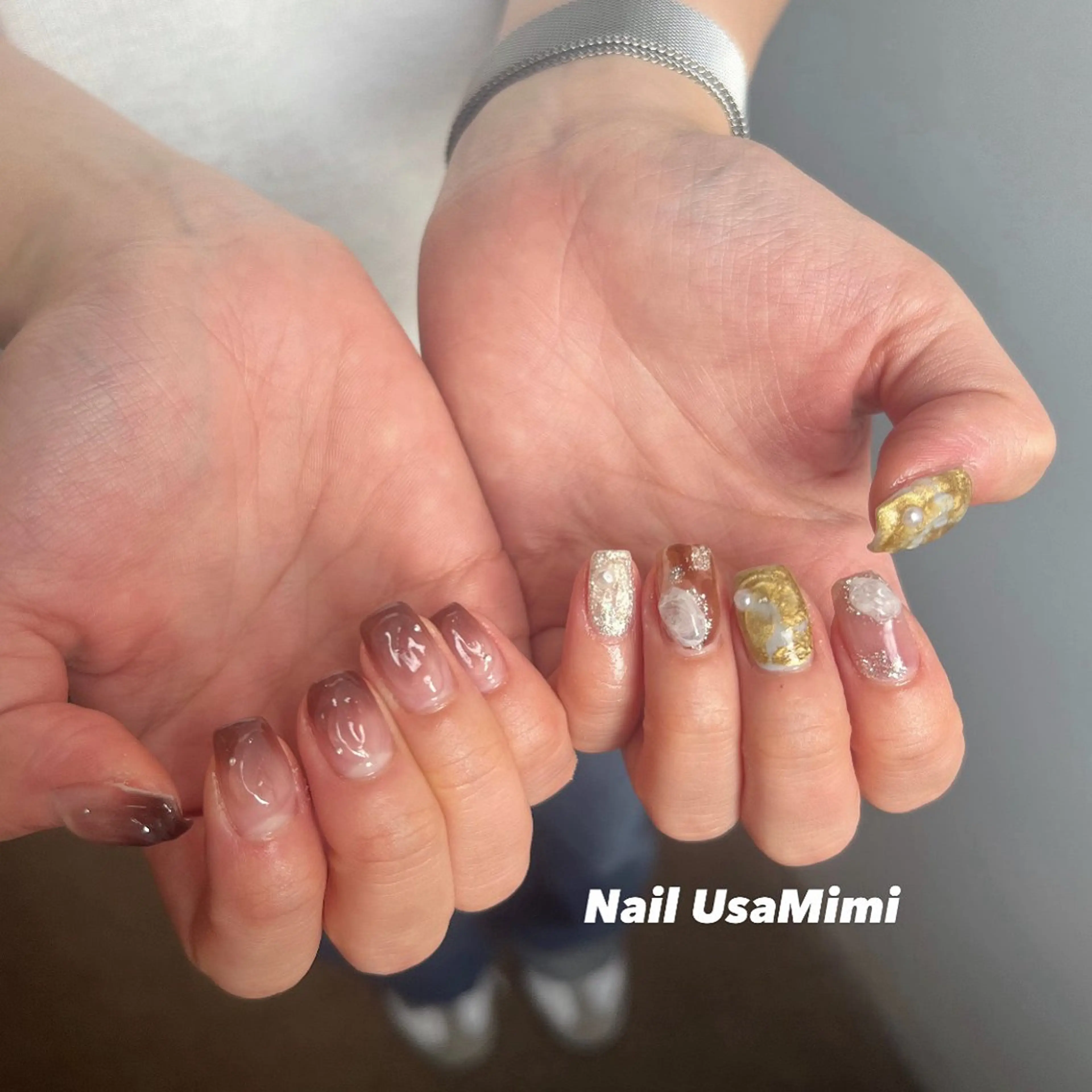 ネイル ジェルネイル マグネットネイル 持ち込み ニュアンスネイル ワンカラーネイル ハンドネイル 本町NailUsa Mimi RIKOのネイルデザイン