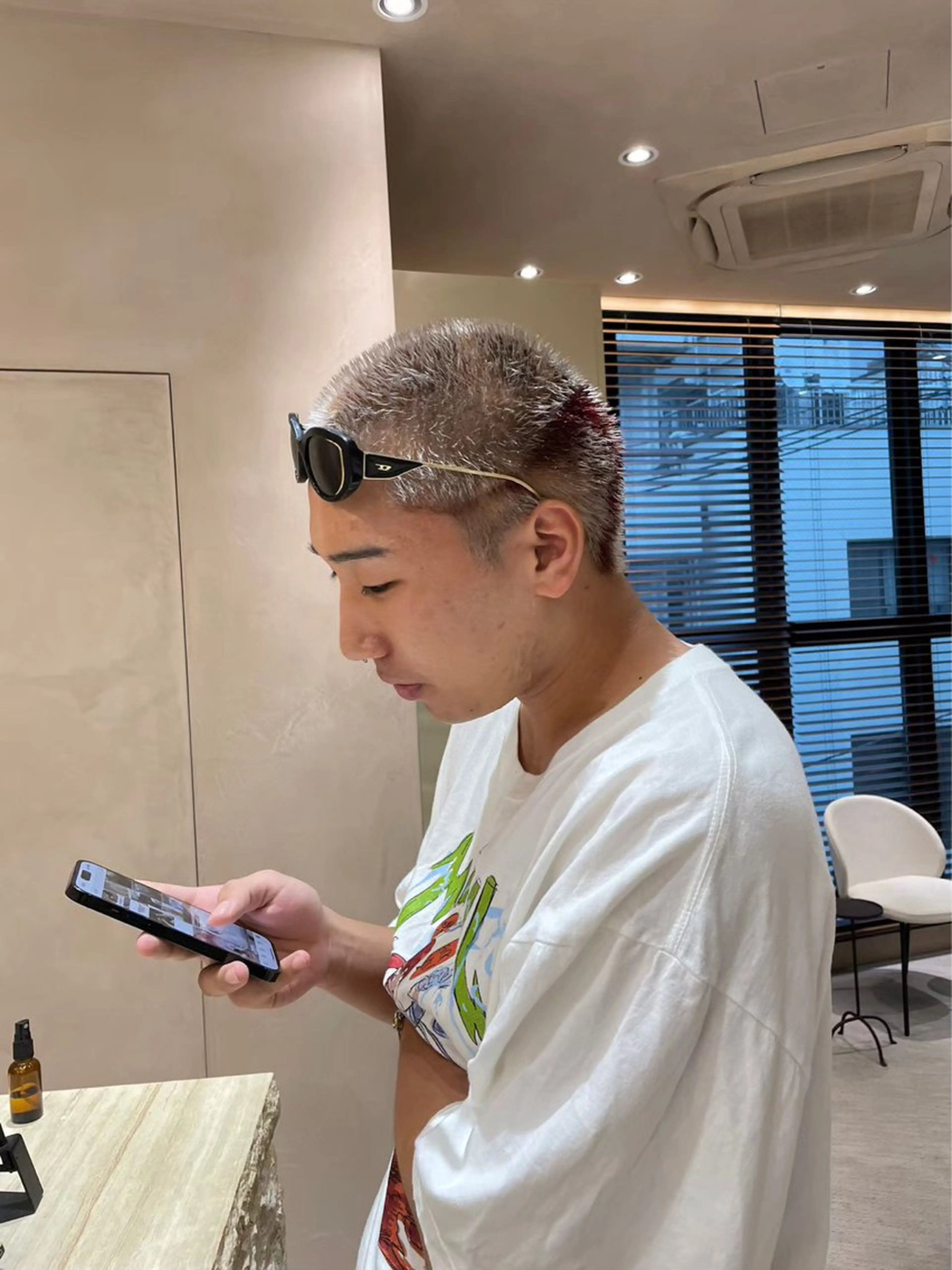 ショート カラー メンズ ヘアカラー heavenly by HAVANA新宿所属・メンズショート/ピン パーマ/新宿/フウガのヘアスタイル