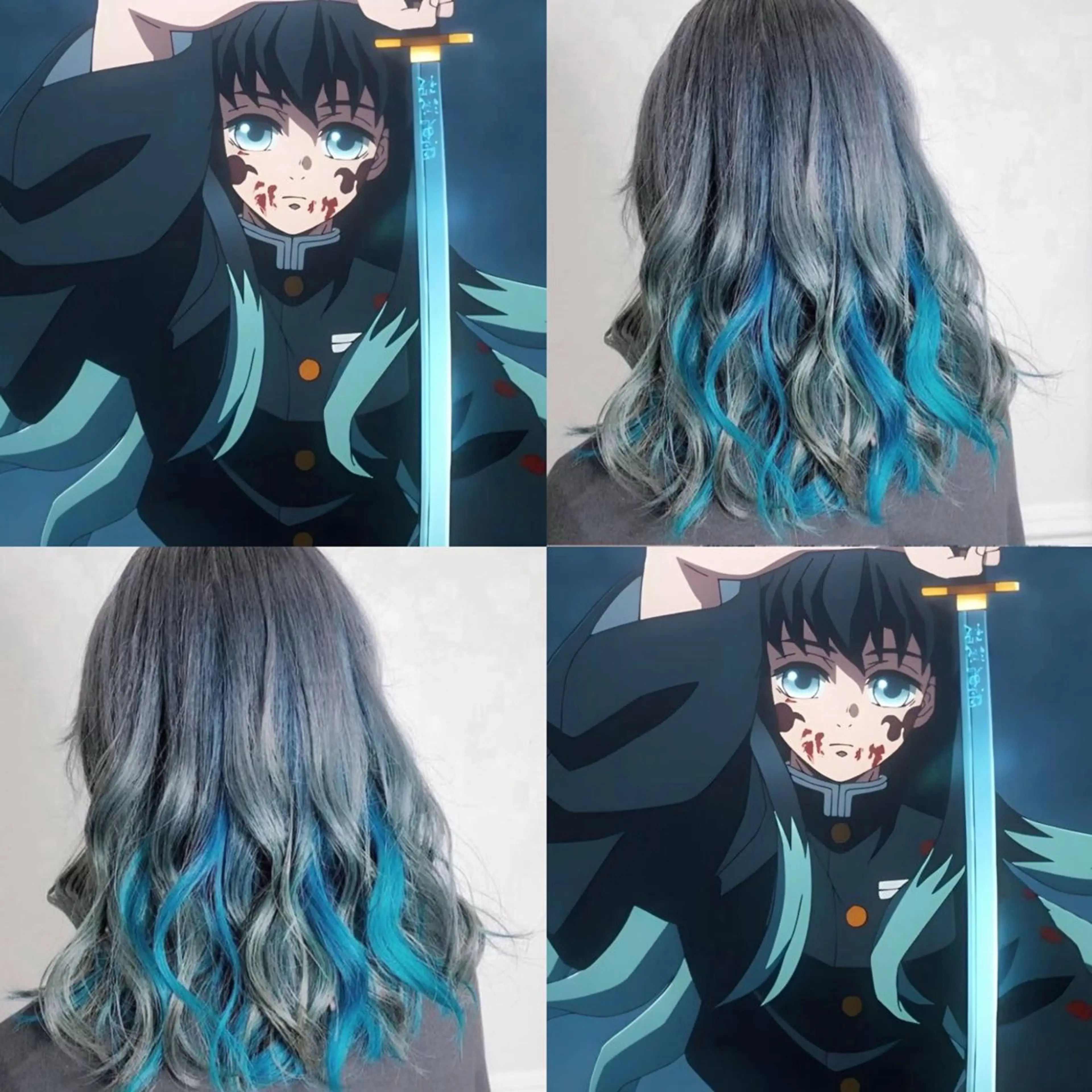 ロング 🩷アニメカラー🩵 mihoのヘアスタイル