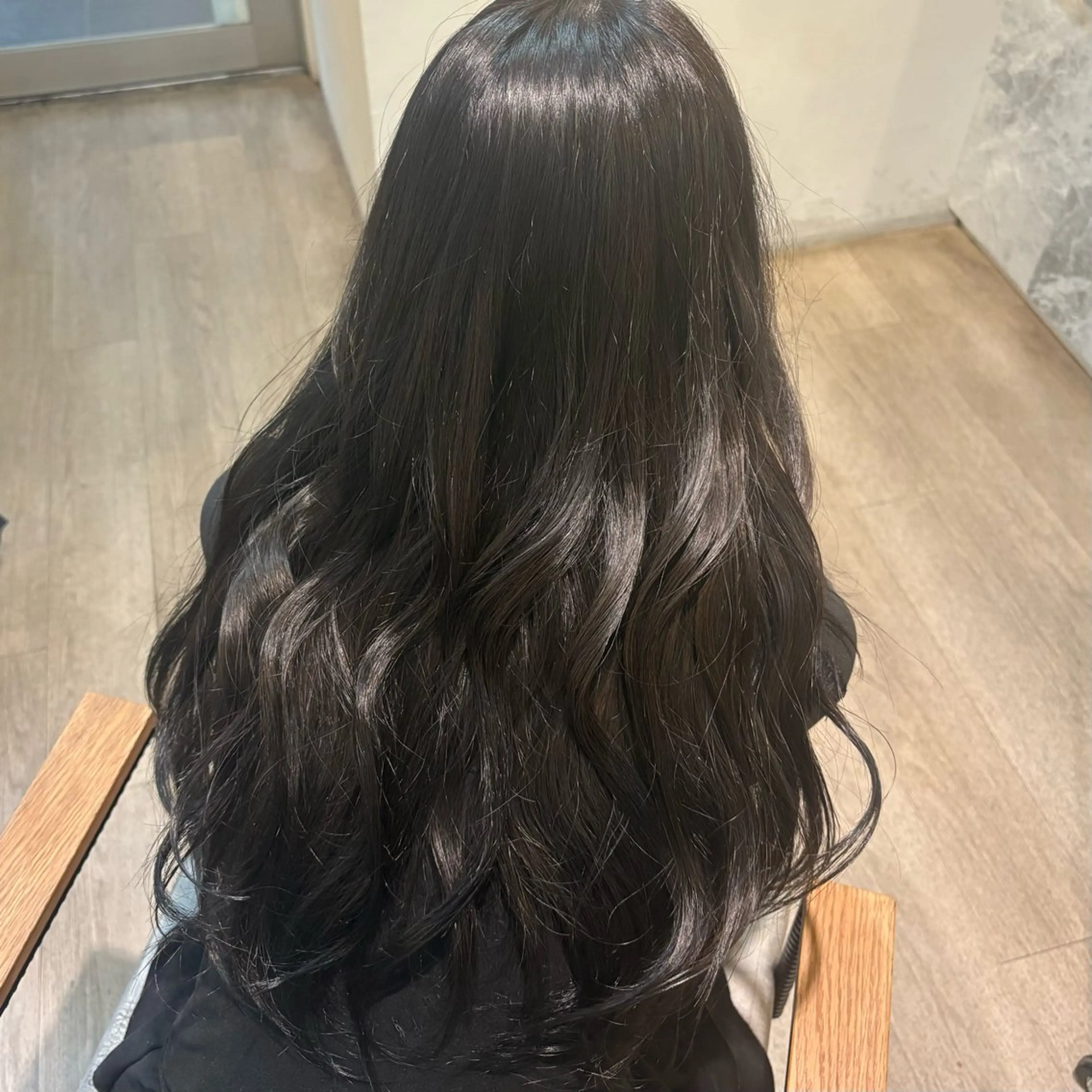 カラー 黒髪 ヘアカラー トリートメント ゆ ののヘアスタイル