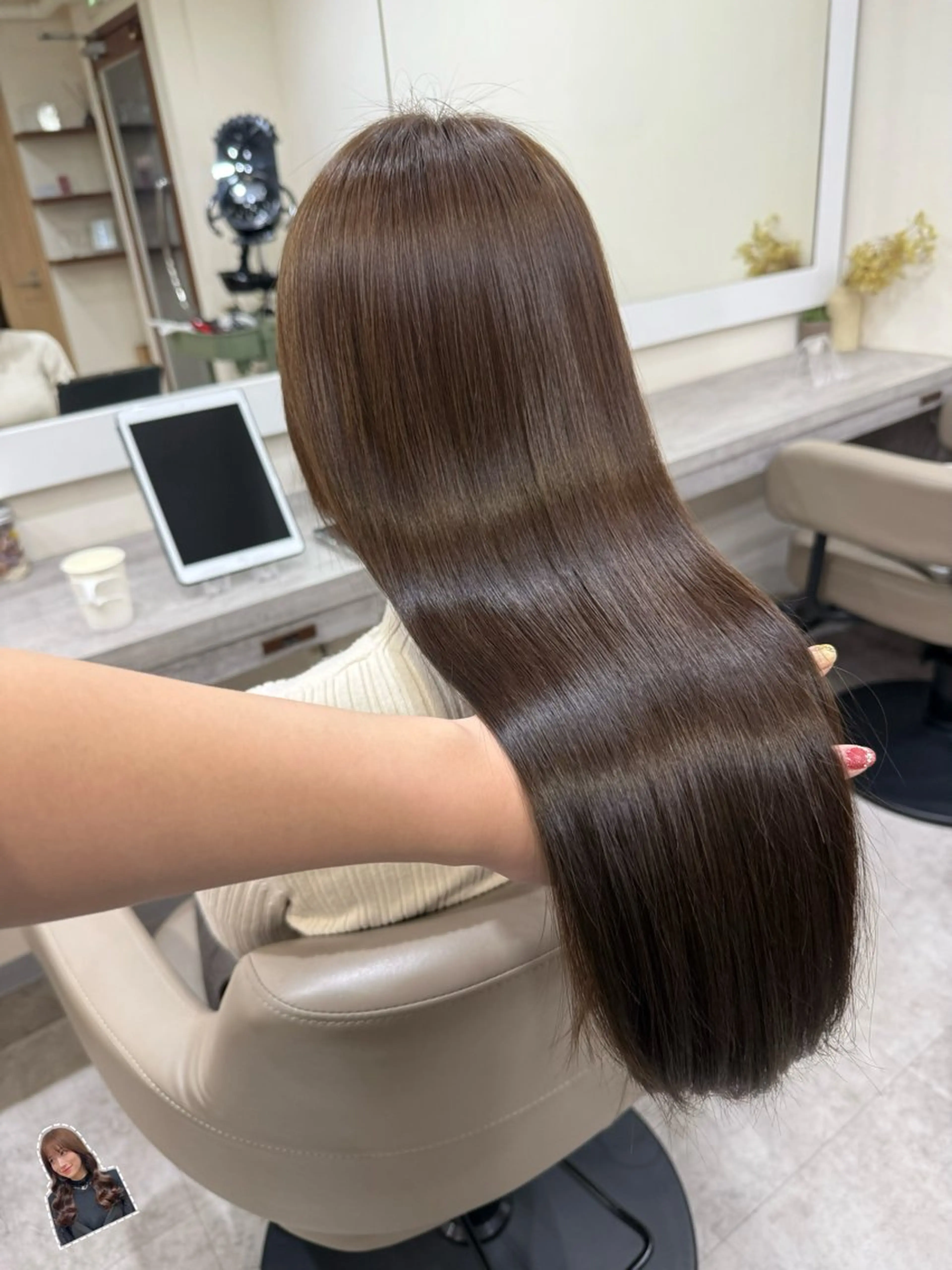 ロング カラー 透明感カラー グレージュ ラベンダーカラー 髪質改善 レイヤーカット ヘアカラー 韓国風パーマ/ヘア セット/店長みづきのヘアスタイル