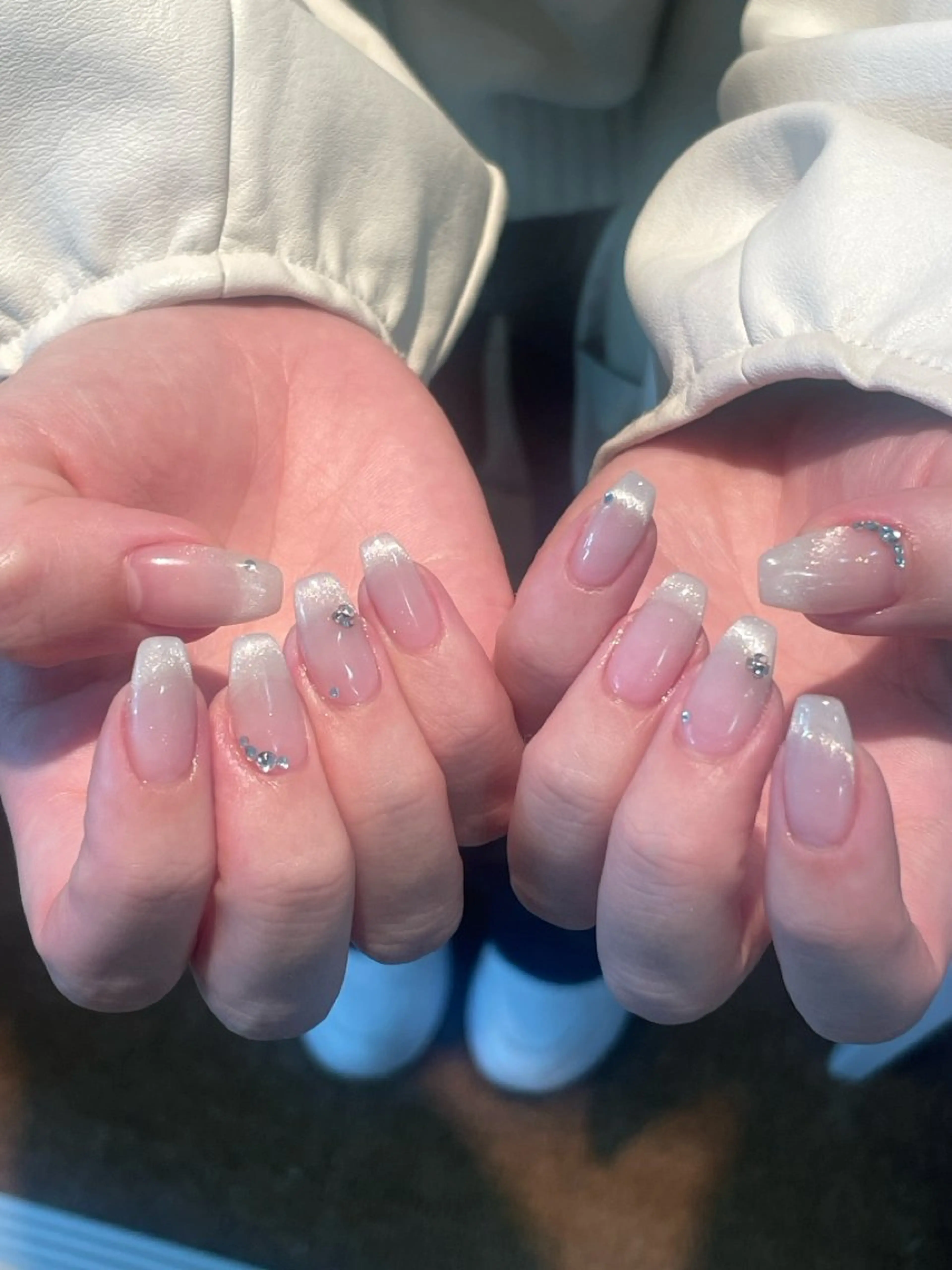 ネイル フレンチネイル マグネットネイル マグネットフレンチ FREE'S nail三宮のネイルデザイン