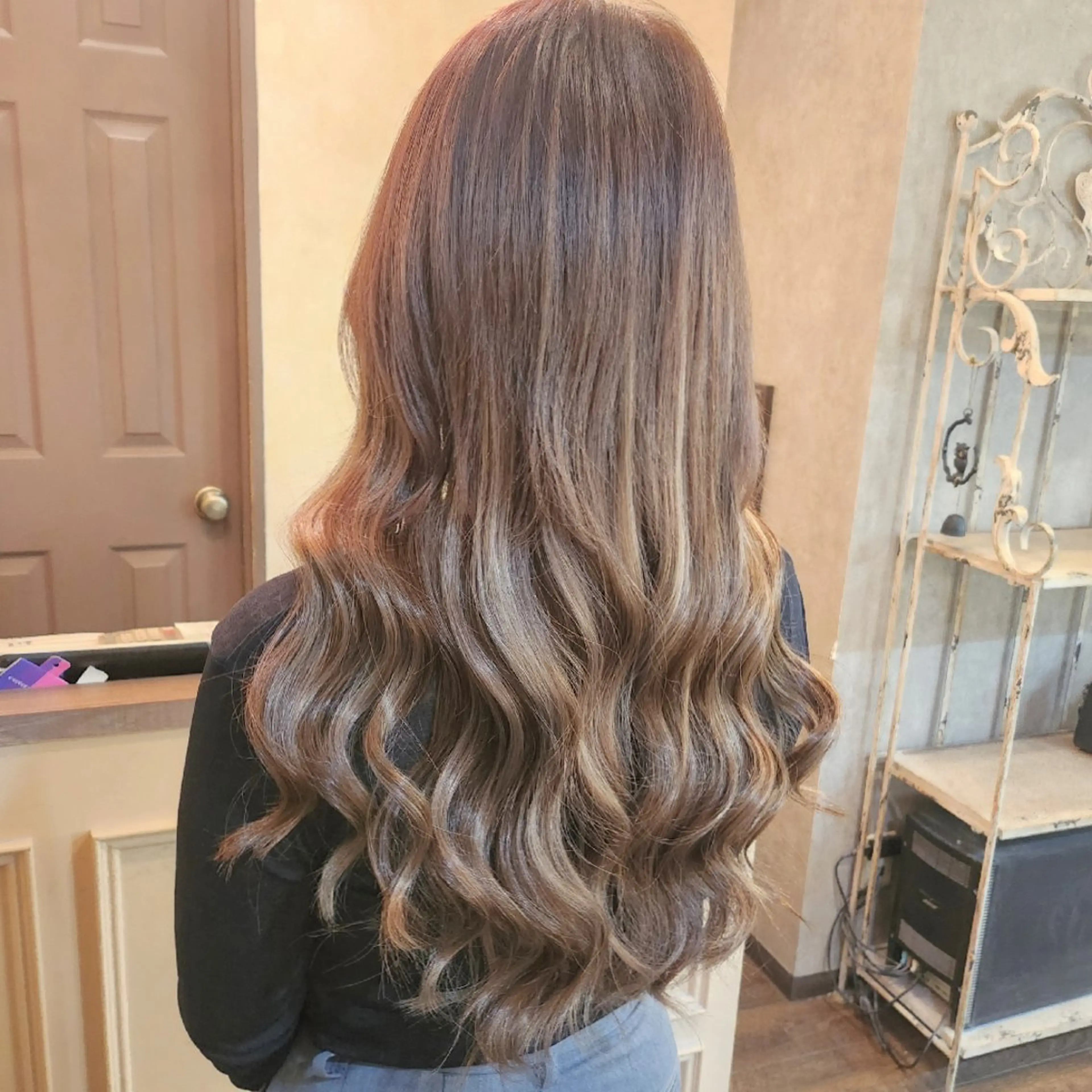 ロング ヘアアレンジ シールエクステ エクステ ロング カット エクステ 田井中 悠紀のヘアスタイル