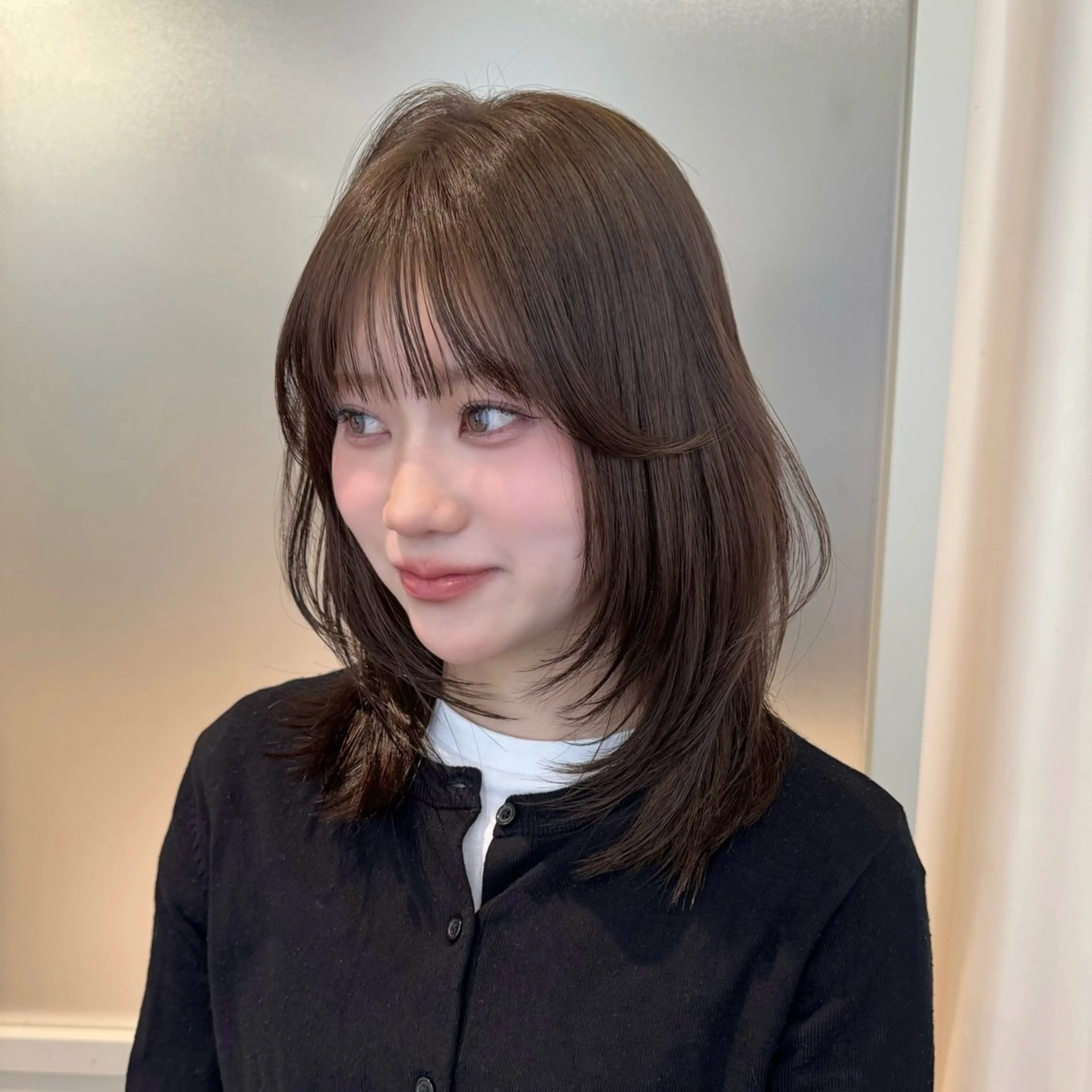ミディアム ミディアムレイヤー レイヤーカット カット ヘアカラー トリートメント nonel.所属・透明感🍨レイヤー ヘアセット/miyuのヘアスタイル