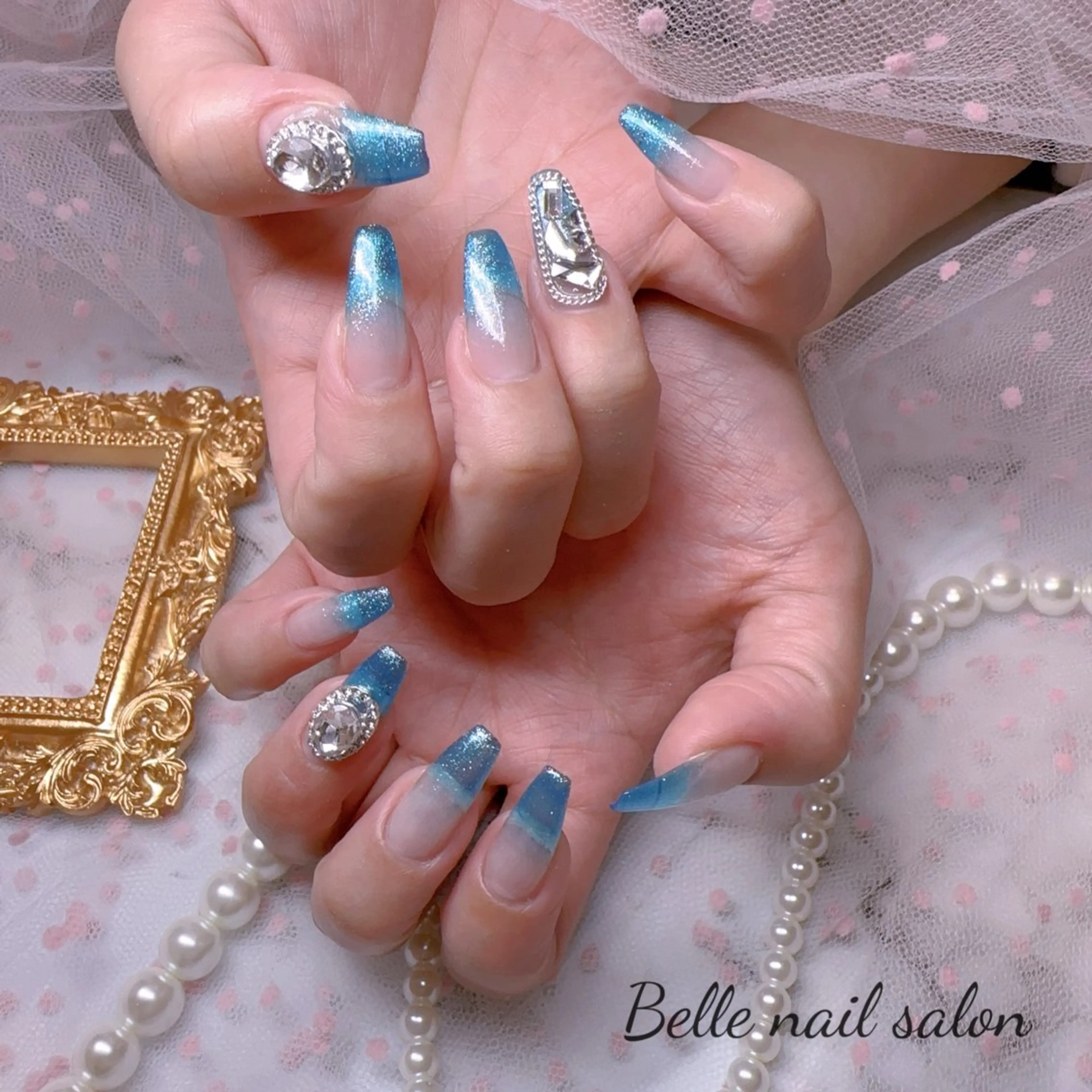 ネイル オーロラネイル フットネイル グラデーション 韓国ネイル ラメ(グリッター) Belle nail salon 新小岩のネイルデザイン