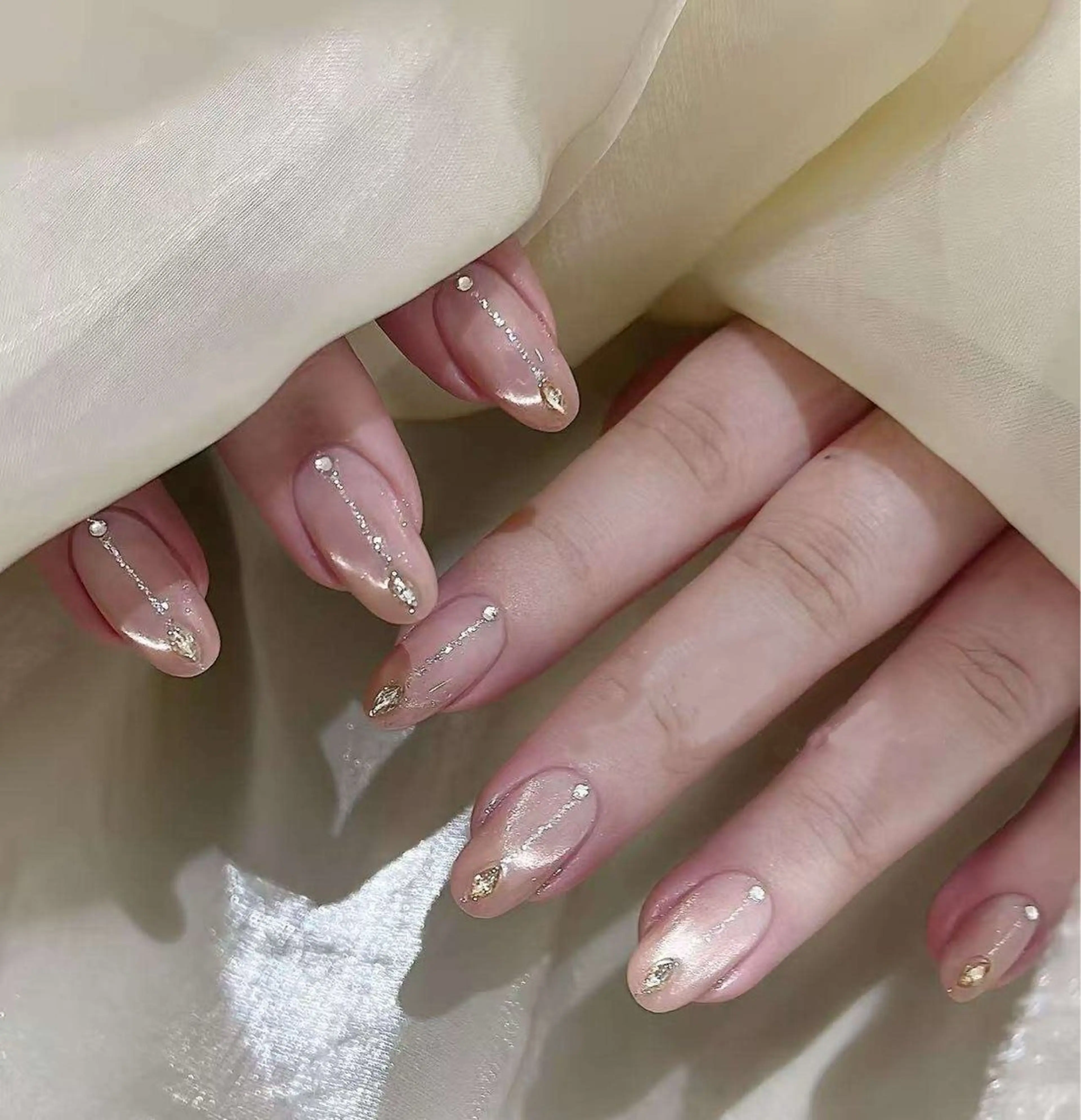 ネイル フラワーネイル フレンチネイル ジェルネイル ガラスフレンチ ハート ハンドネイル 相沢 さやかのネイルデザイン