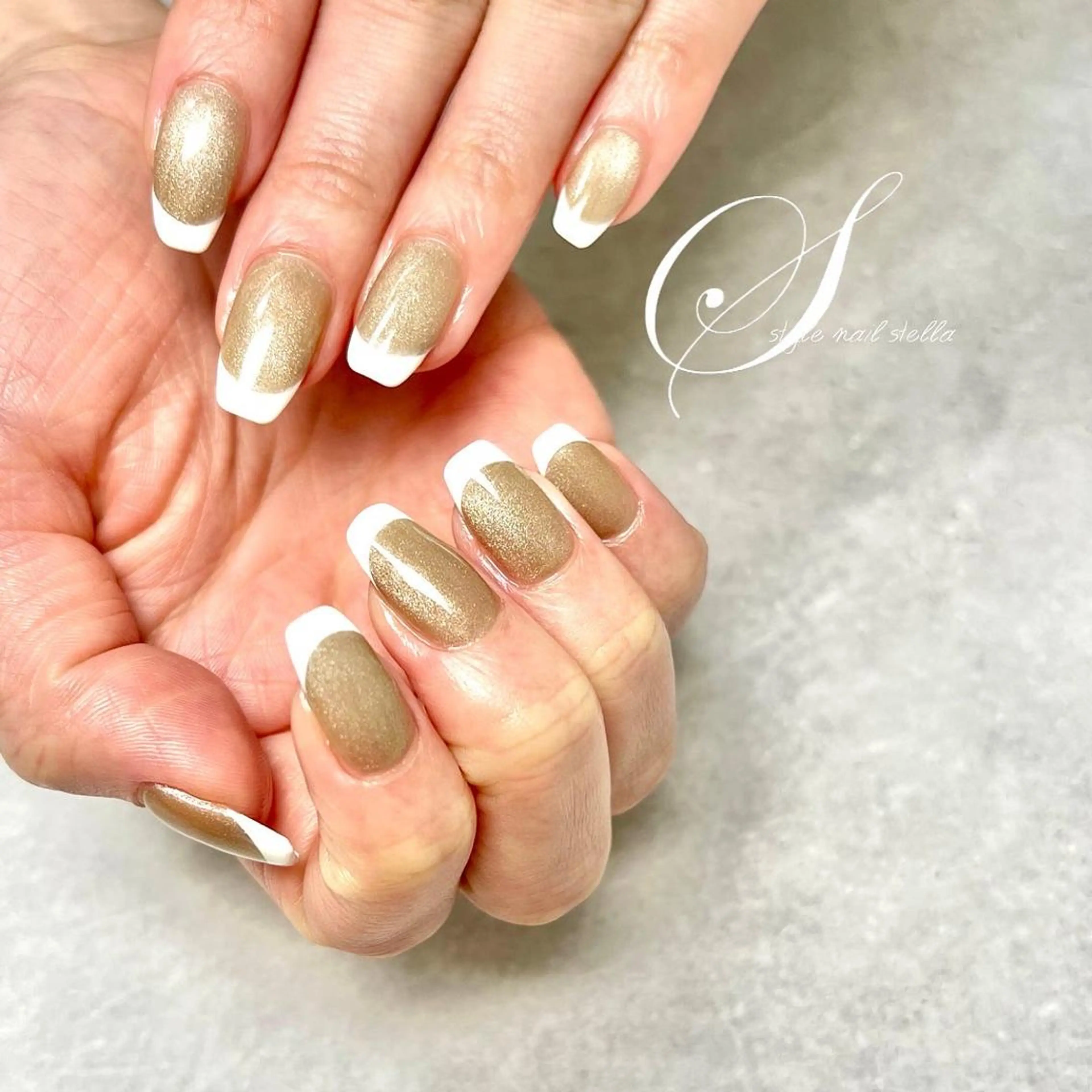 ネイル フレンチネイル マグネットネイル ステラ marikominoのネイルデザイン