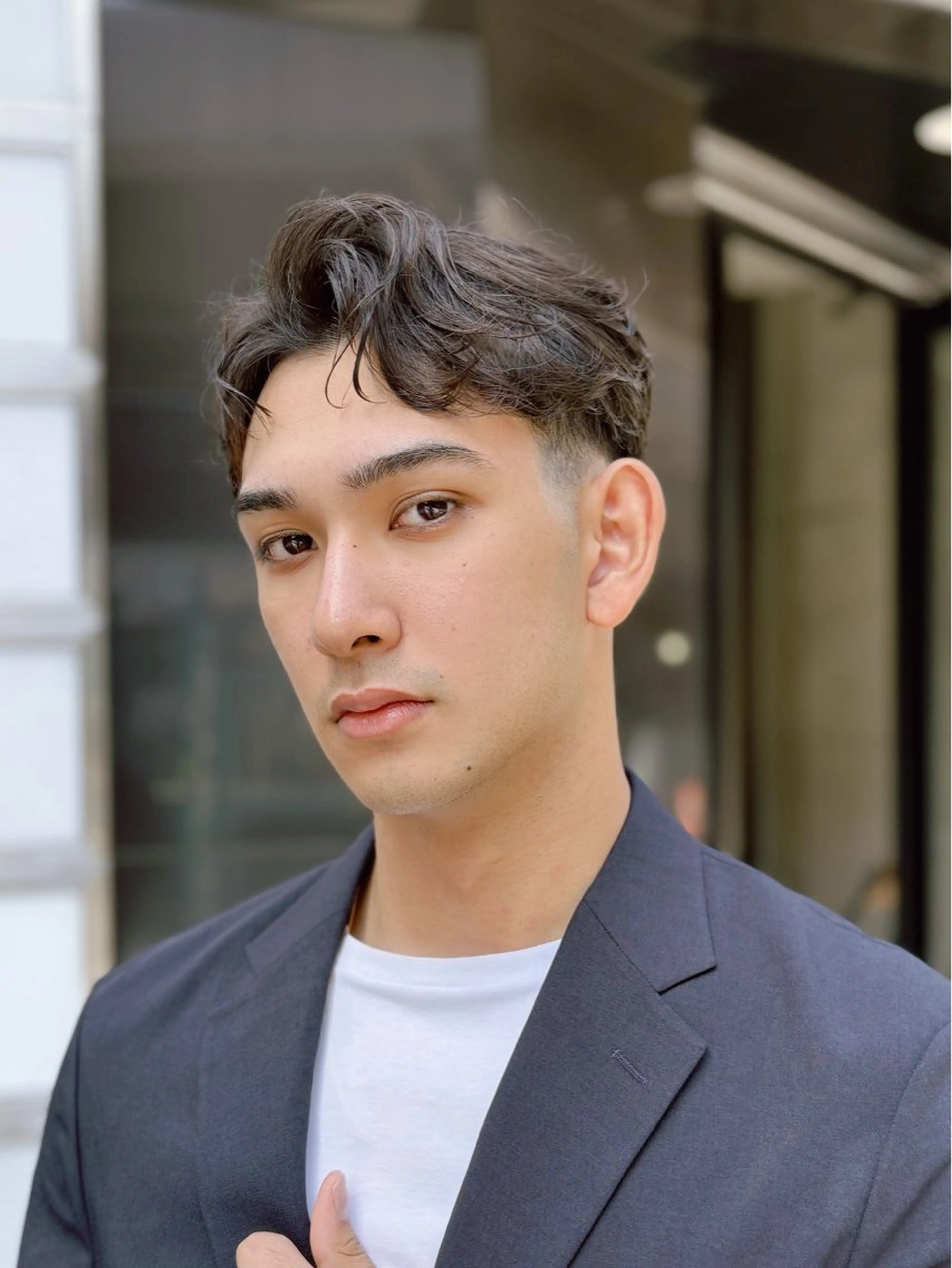 ショート パーマ メンズ フェザーパーマ メンズパーマ メンズショート ショートヘア 縮毛矯正 【メンズ縮毛矯正】 FILMS  軍司のヘアスタイル