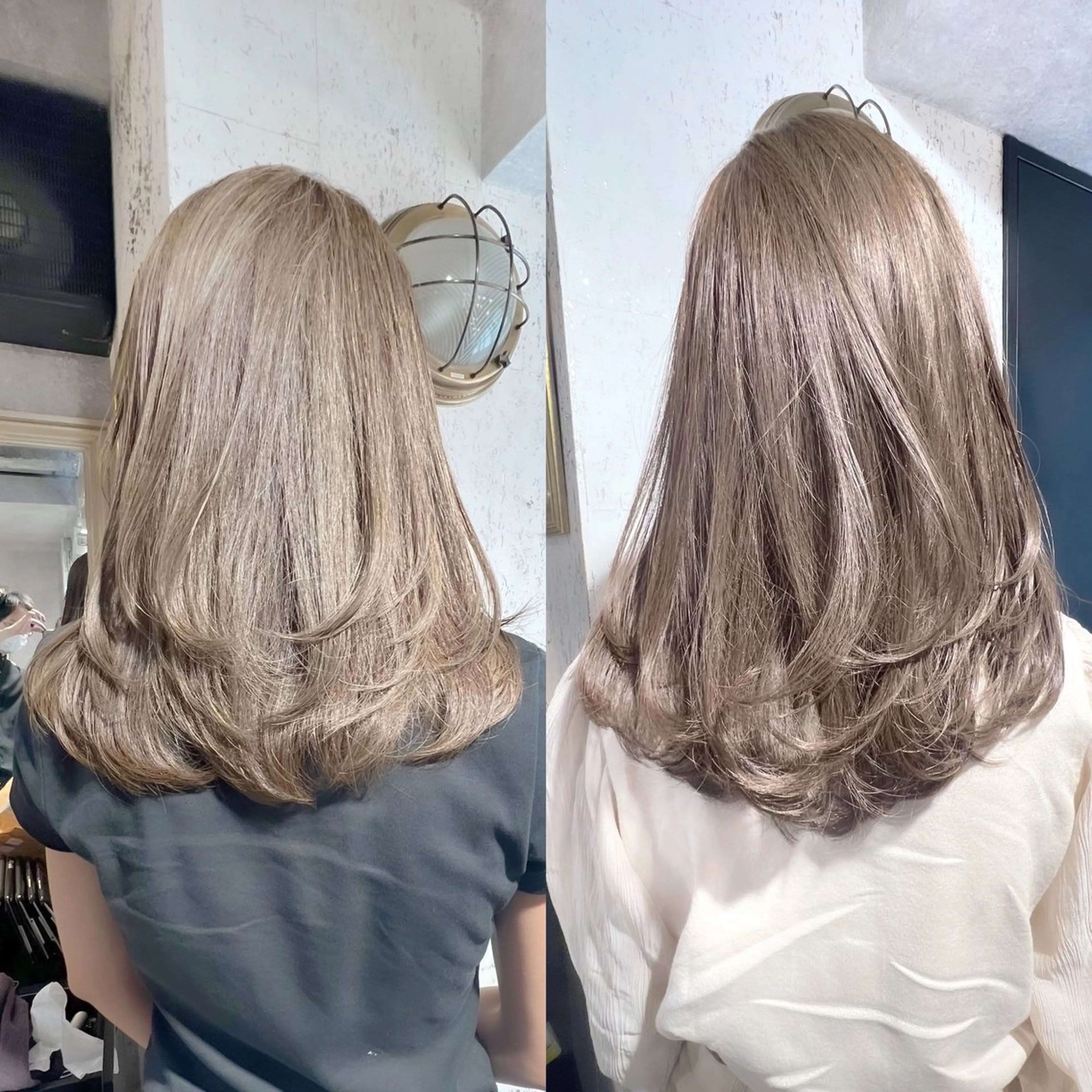 ミディアム カラー カット ヘアカラー トリートメント ブリーチなし/韓国風 /レイヤー/山口のヘアスタイル