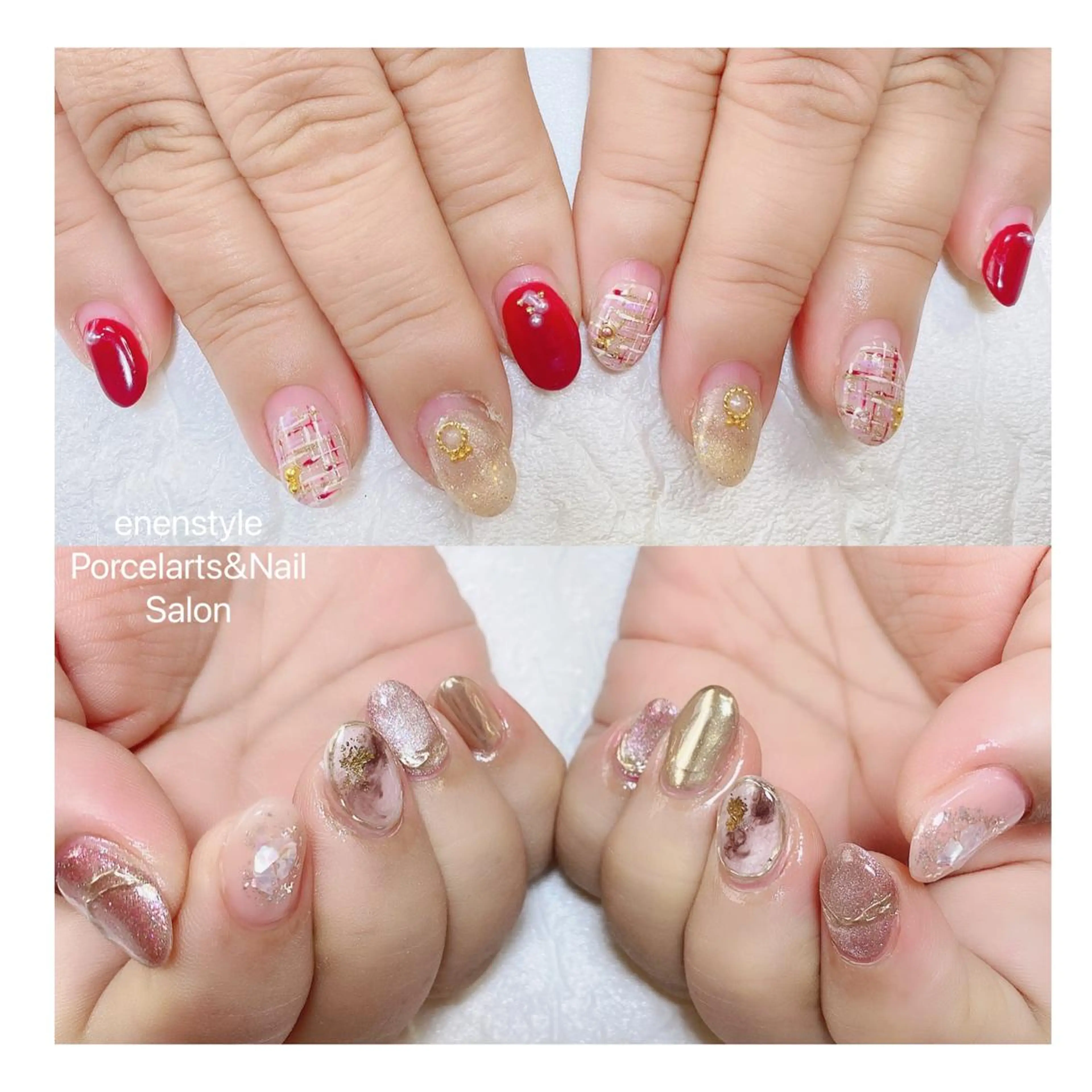 ミディアム ネイル ハンドネイル 👑enen style👑のネイルデザイン