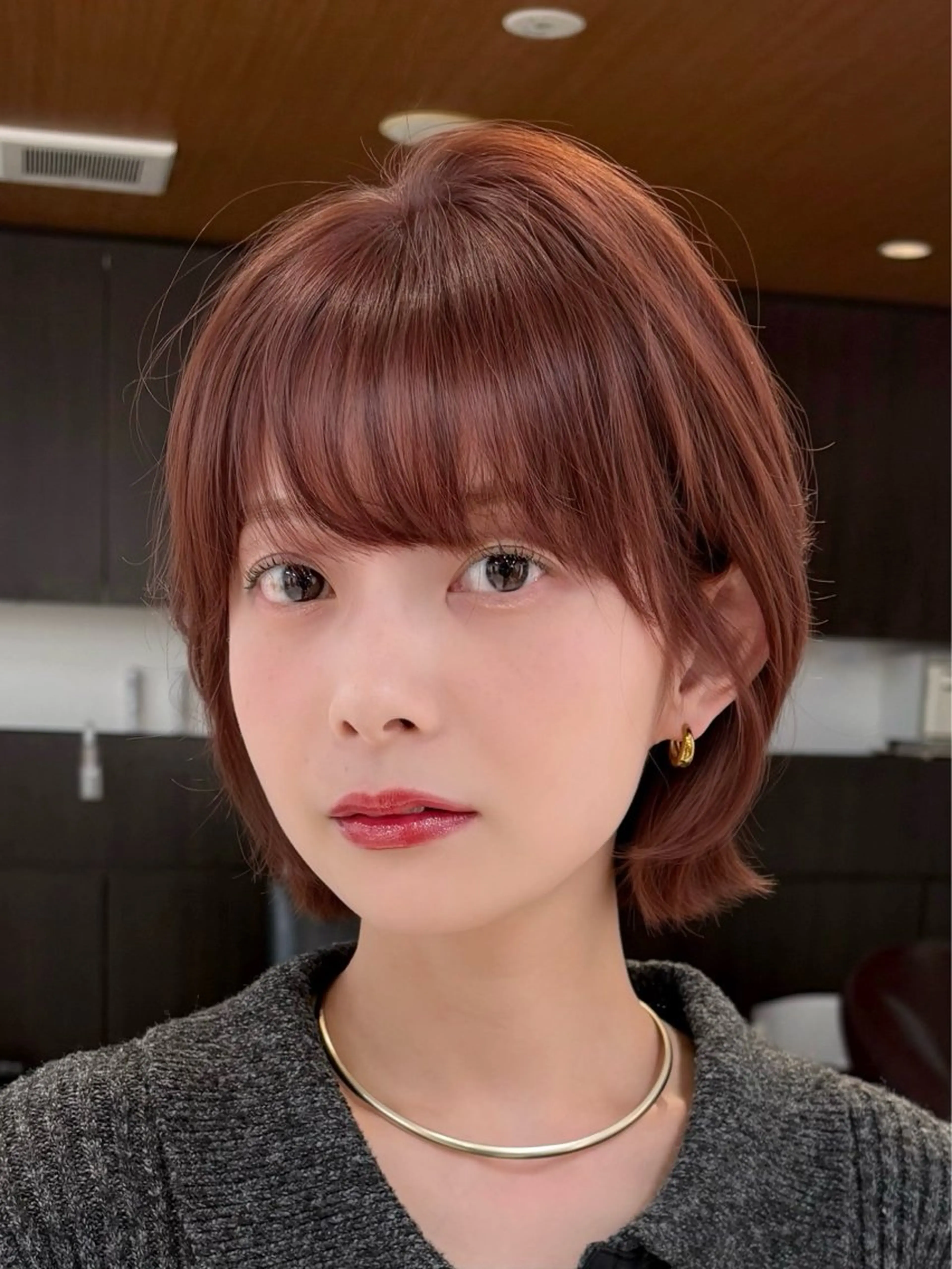 ショート カラー ボブレイヤー ブリーチ ブラウンカラー ブリーチなしカラー オレンジ カット ヘアカラー トリートメント ヘアセット ♡レイヤー/ボブ 透明感/うらら♡のヘアスタイル