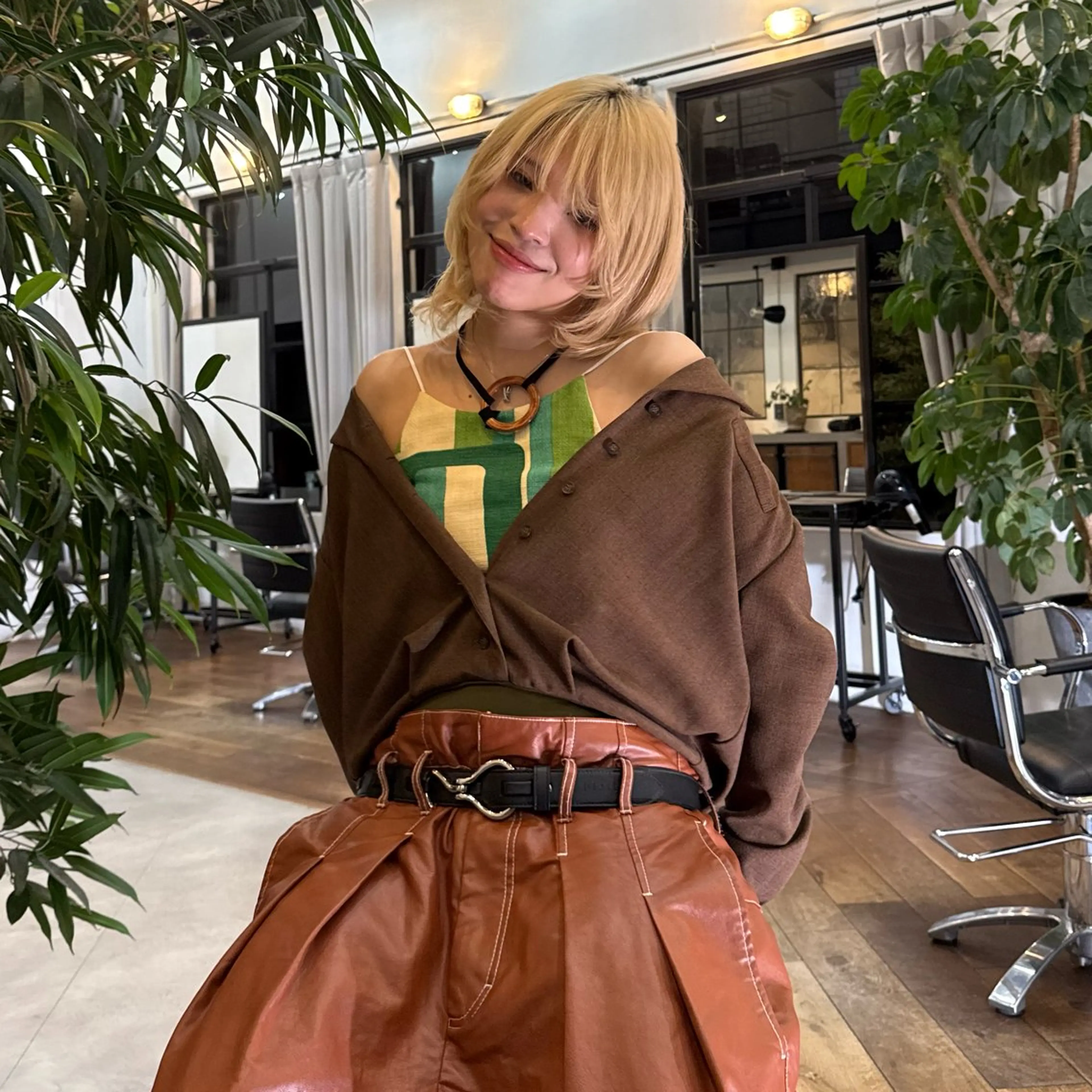 カラー ベージュカラー ヘアカラー 市川 夢のヘアスタイル