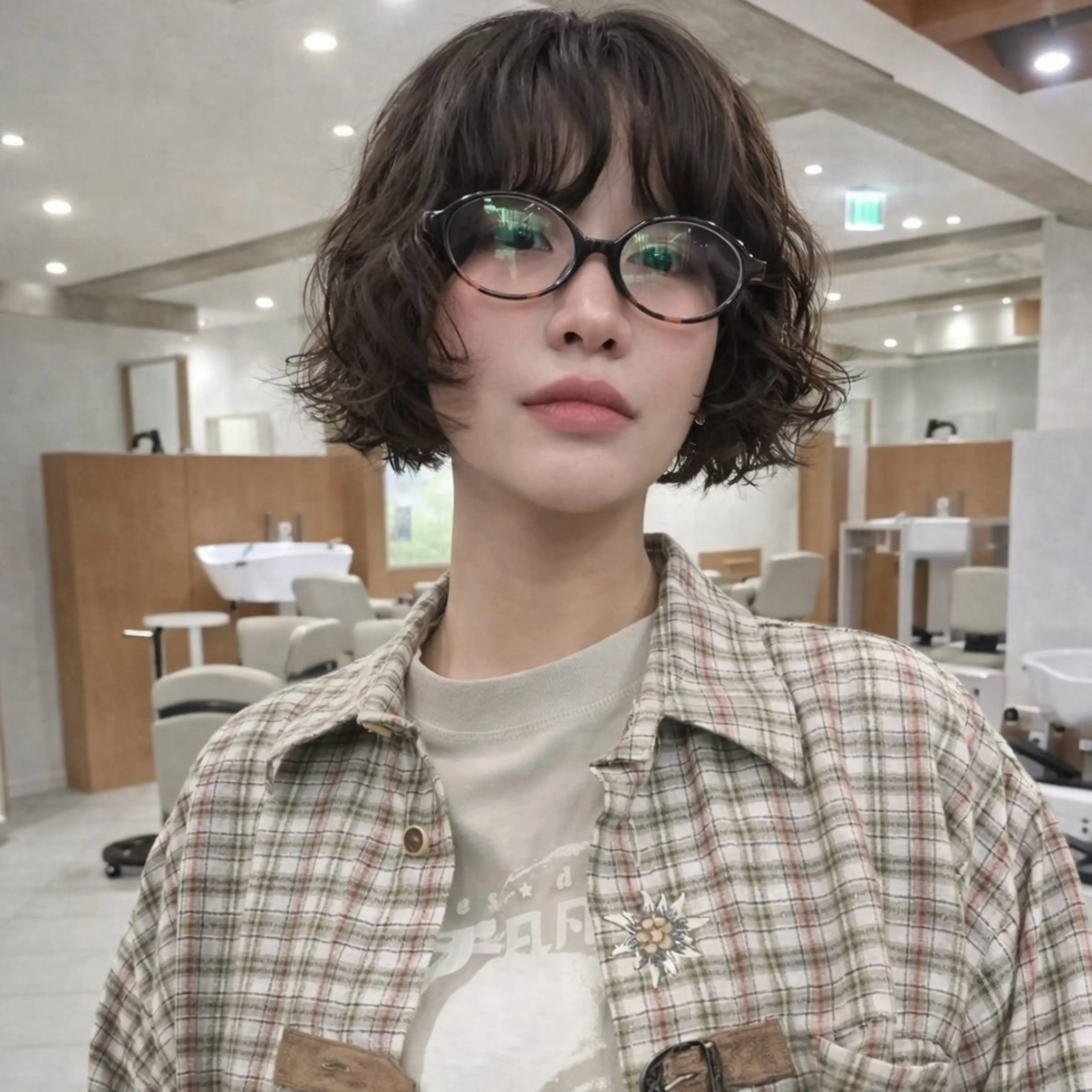 ミディアム カラー ミディアムパーマ くせ毛 カット パーマ kakeru/ボブ パーマ/レイヤーのヘアスタイル