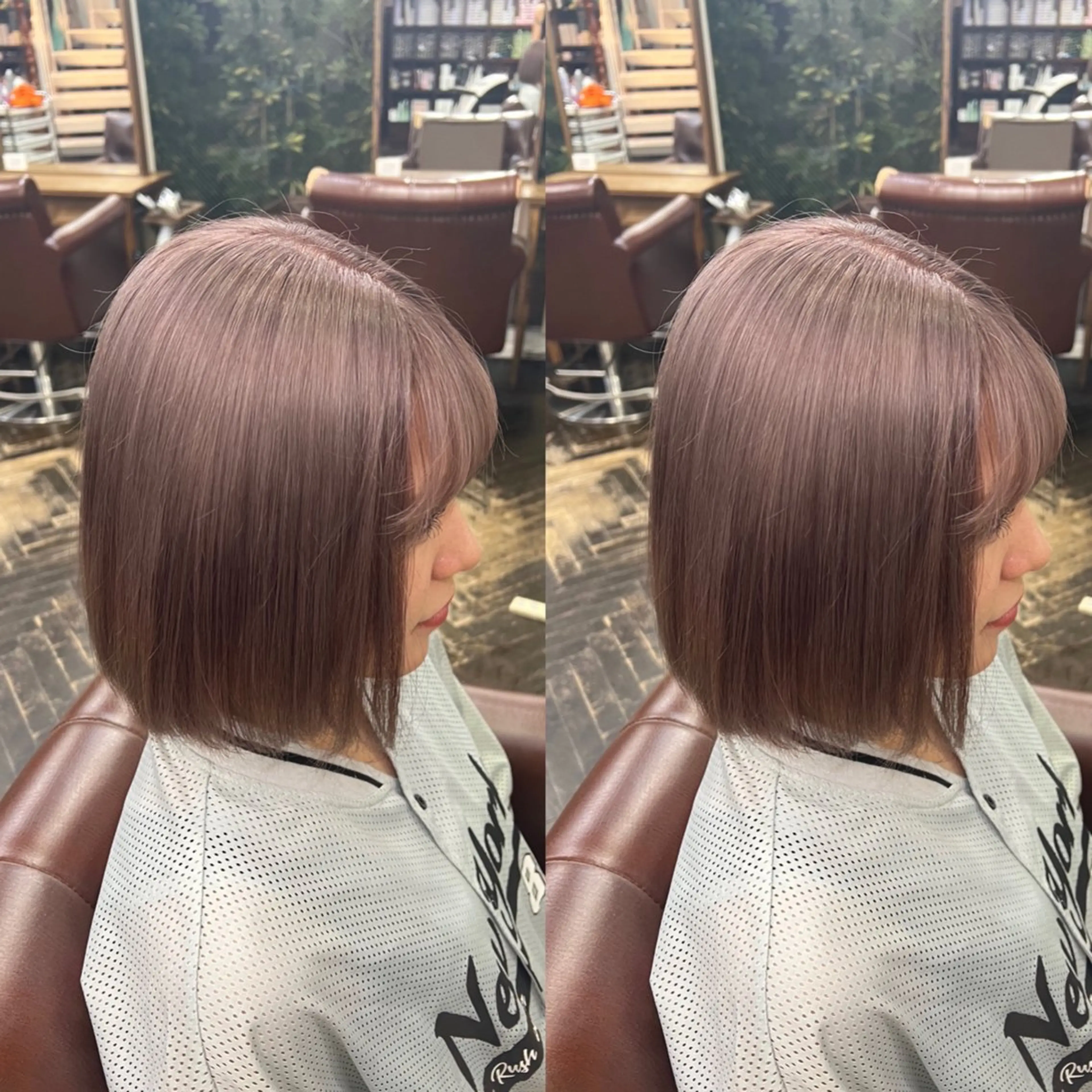 ショート カラー ベージュカラー ピンクカラー ピンクベージュ 💎ハイトーン/艶 カラー モエカ💎のヘアスタイル