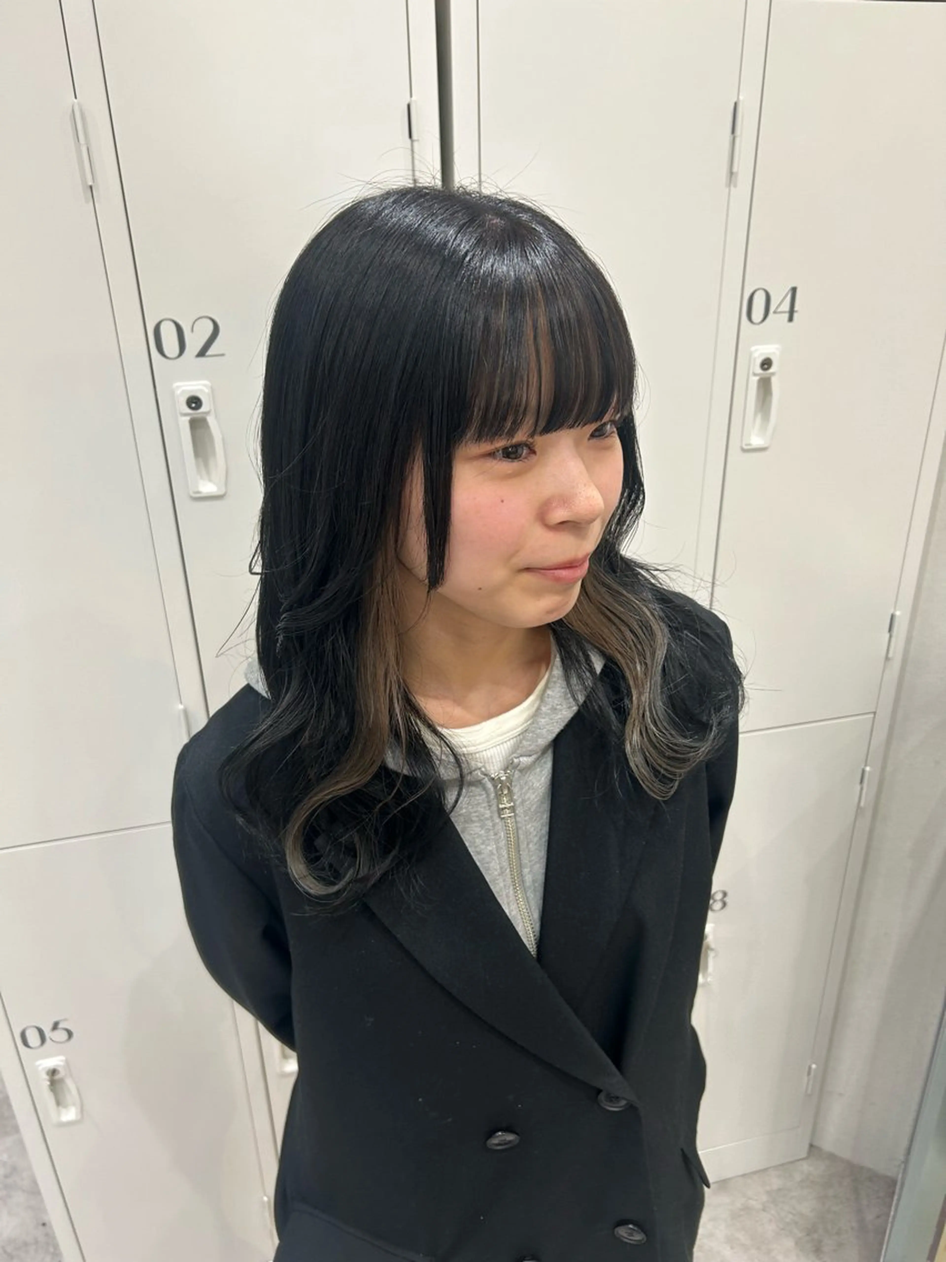 ミディアム カラー ヘアアレンジ 黒髪 ブルーカラー ブルーブラック ヘアカラー ボブ /ニュアンス/ satomi🧸💖のヘアスタイル