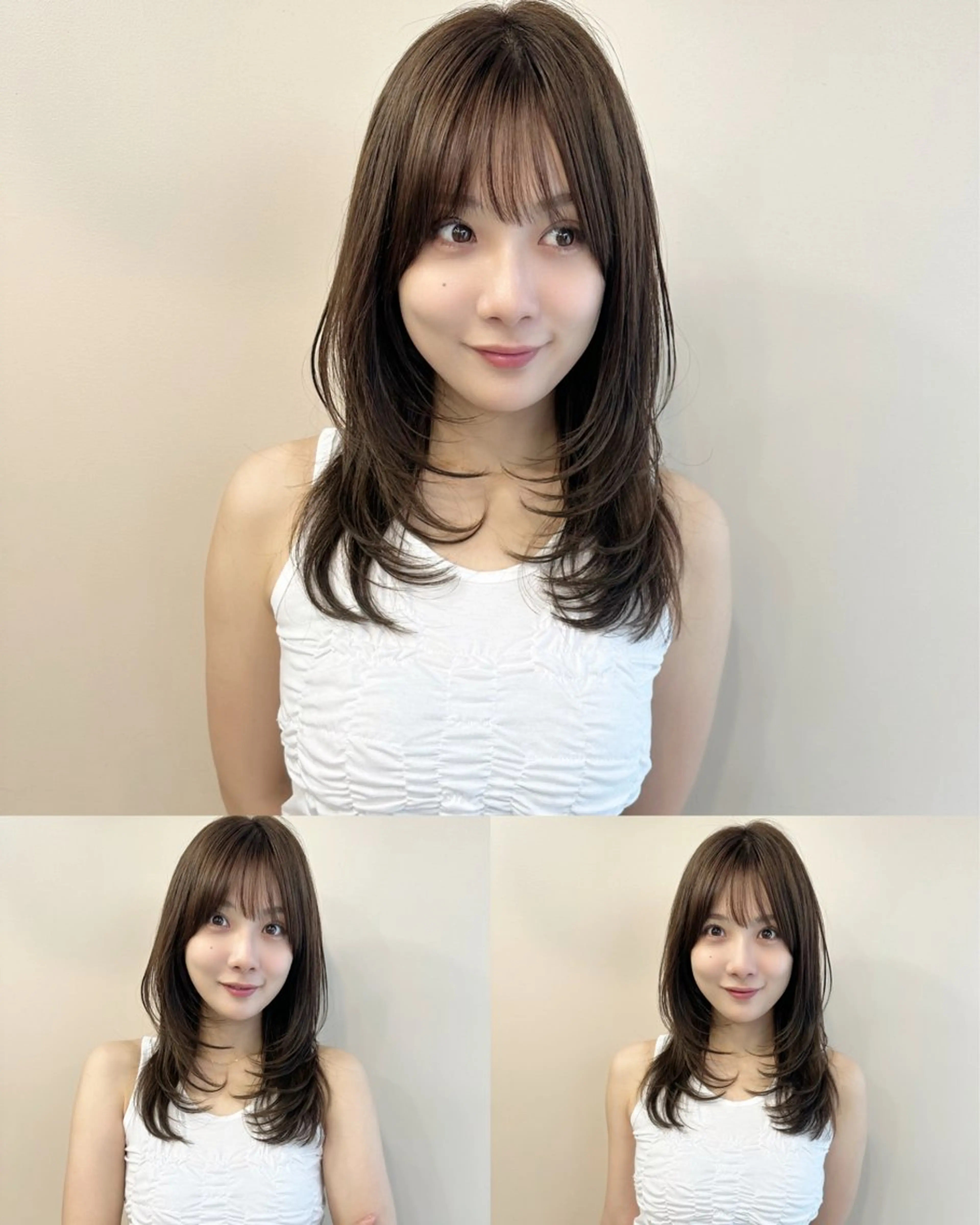 セミロング レイヤーカット 鎌倉 彩のヘアスタイル