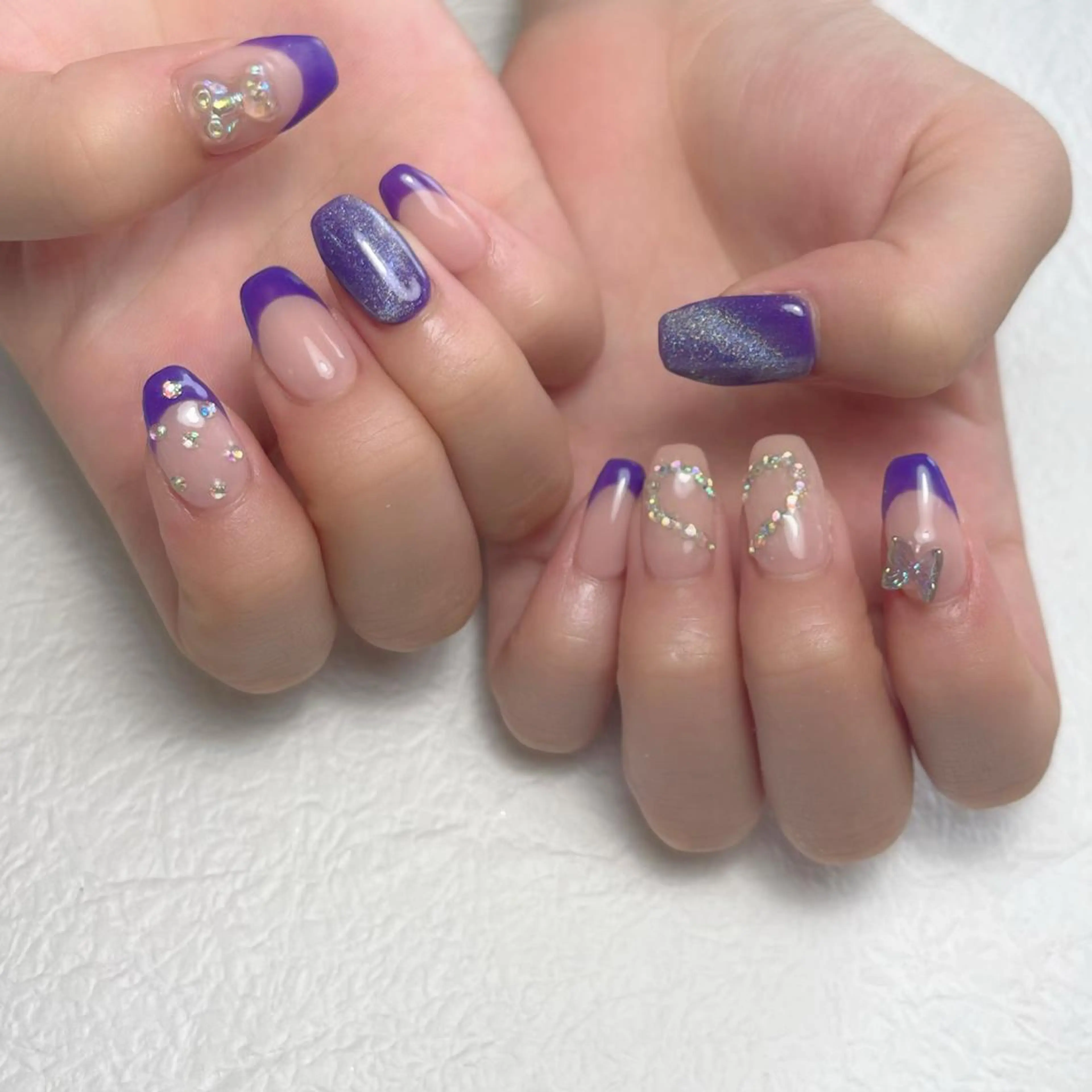 ネイル アートネイル フットネイル ジェルネイル キラキラネイル 韓国ネイル Y nail なんば堀江店のネイルデザイン