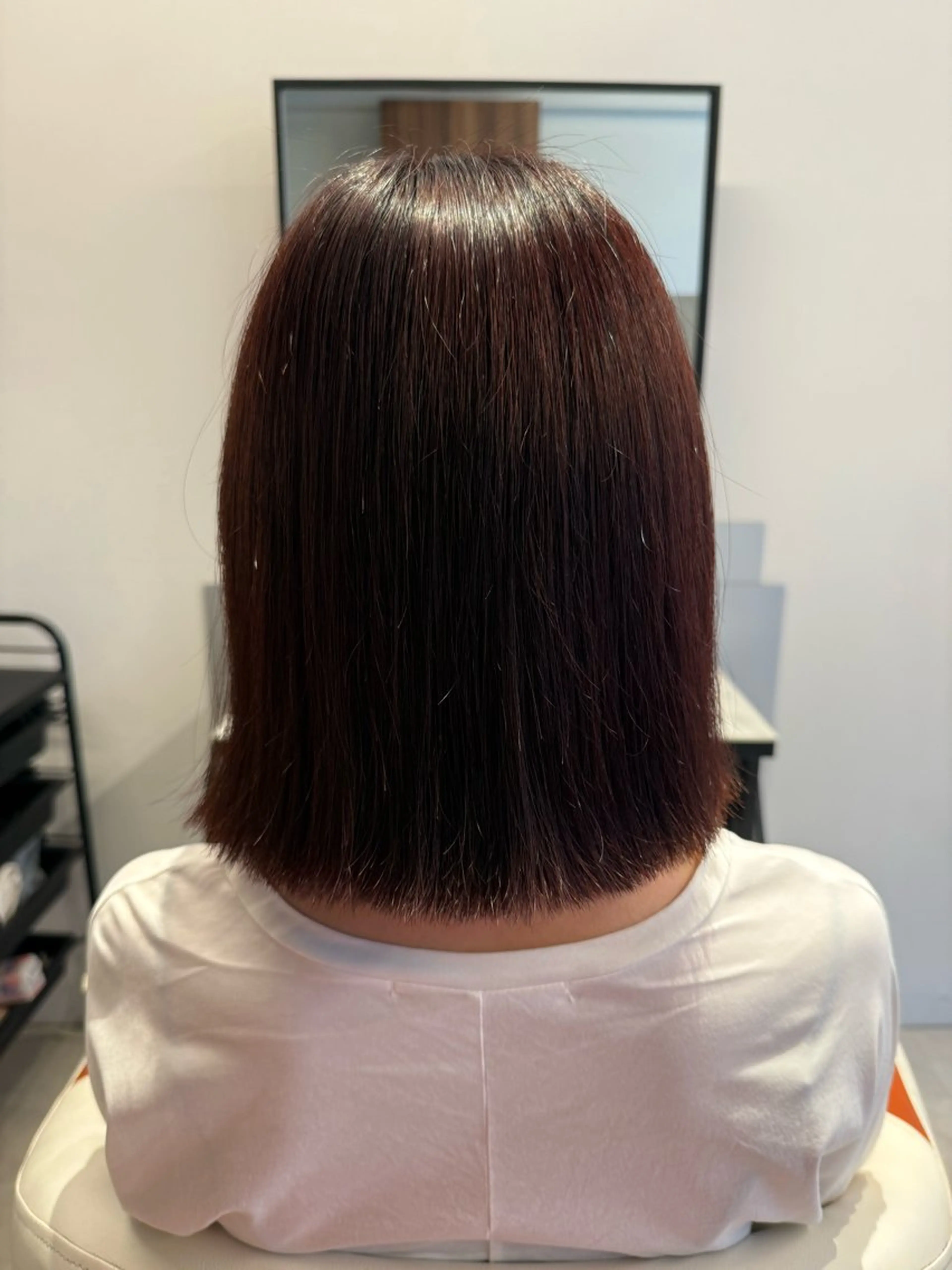 ミディアム カラー ブラウンカラー レッドカラー レッドブラウン ヘアカラー 高石 乃愛のヘアスタイル