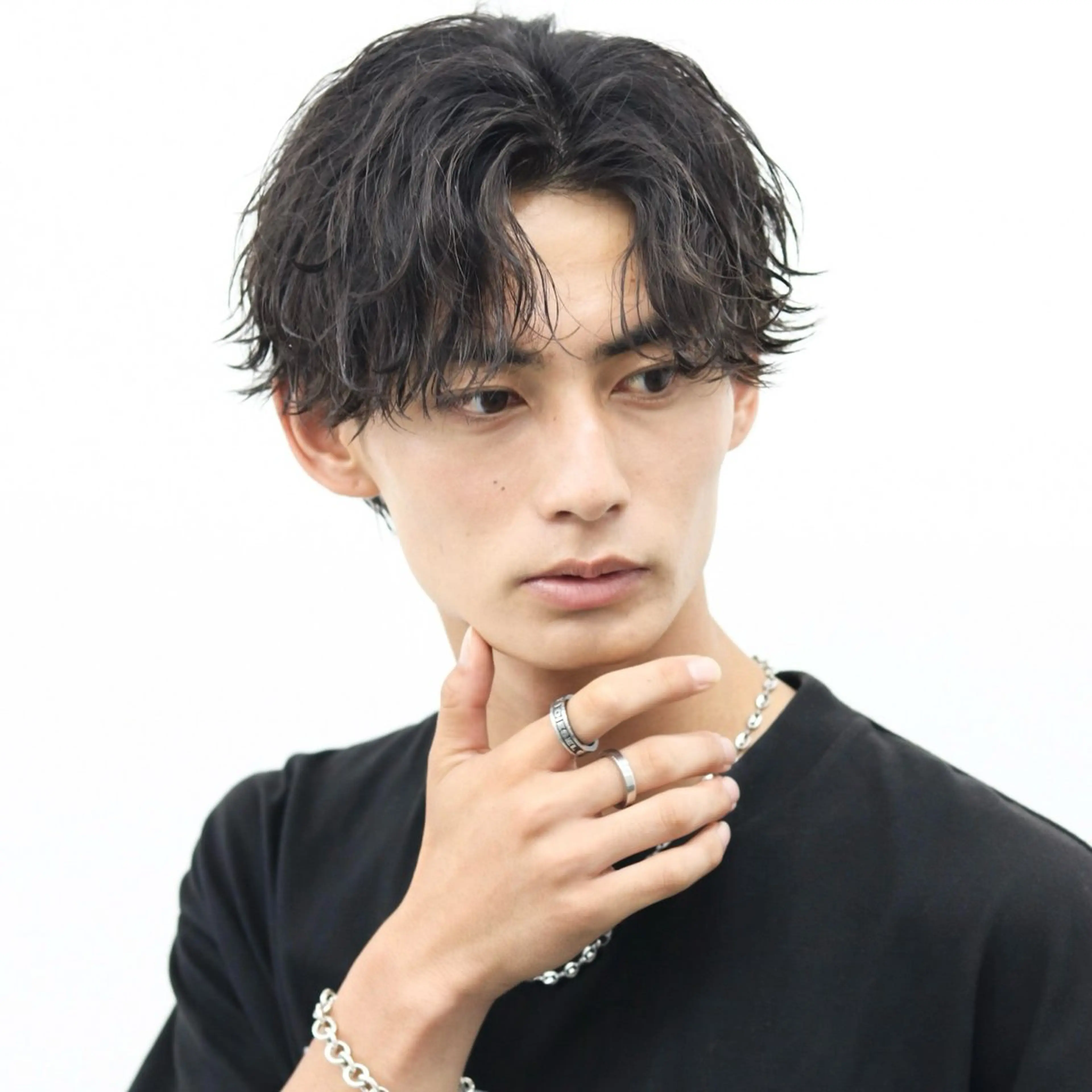 ミディアム カラー パーマ メンズ カット パーマ トリートメント ハイトーン/メンズマ ッシュ/KYOHEIのヘアスタイル