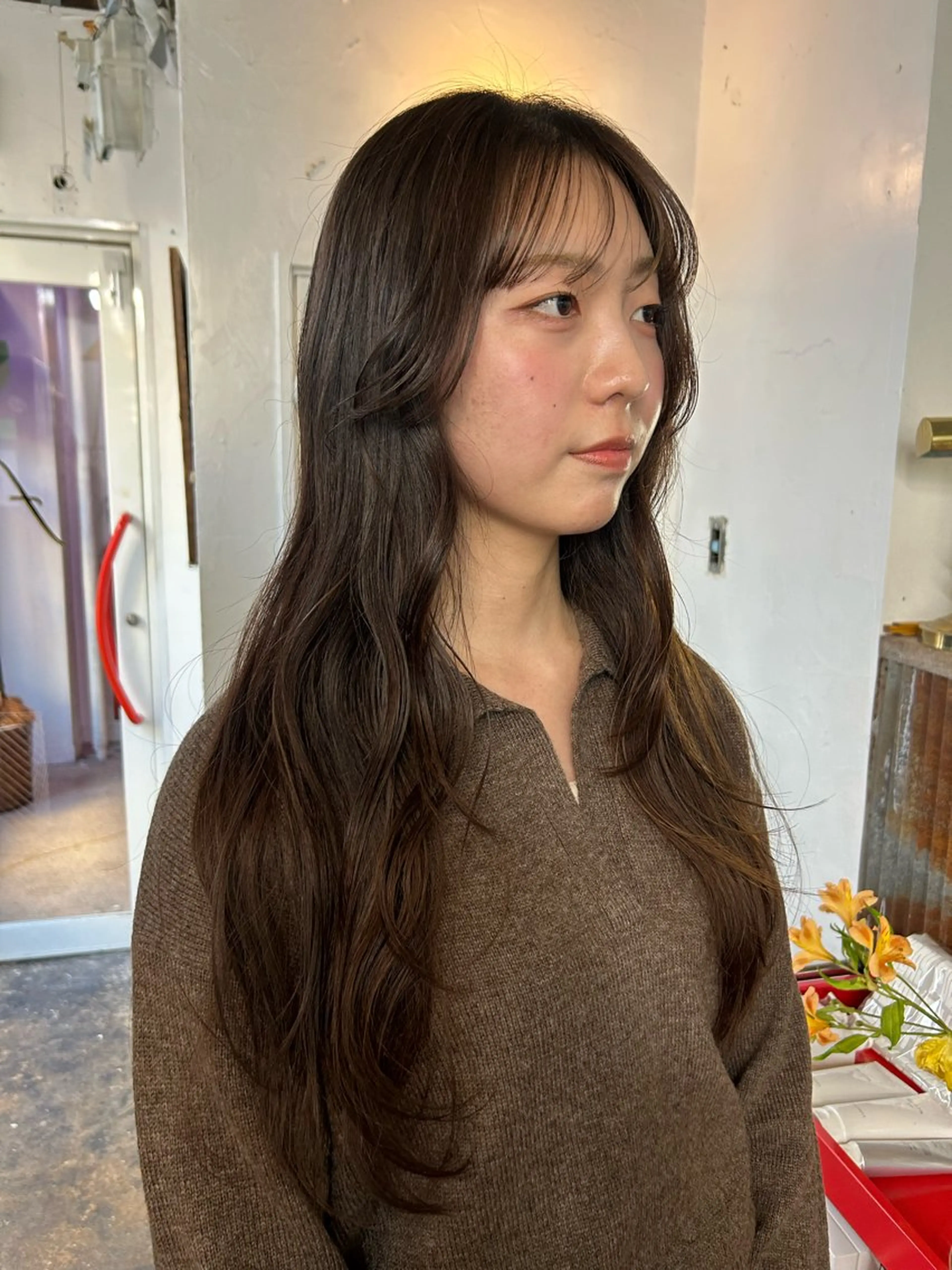 ロング レイヤーカット カット maho/垢抜け カラー♡パーマのヘアスタイル