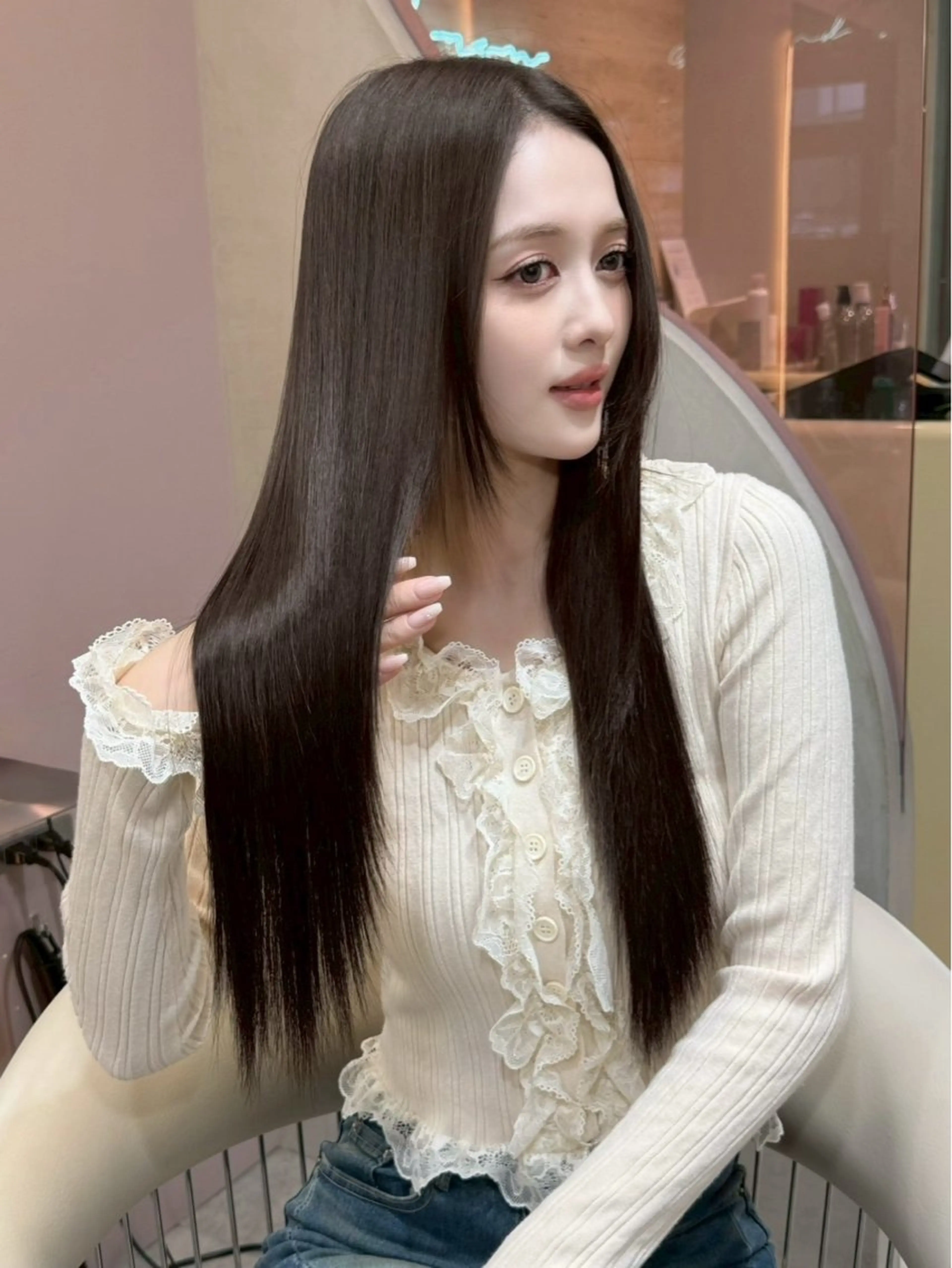 ロング ヘアアレンジ カット 縮毛矯正 トリートメント 美髪縮毛矯正/ 透明感カラー吉田光佑のヘアスタイル