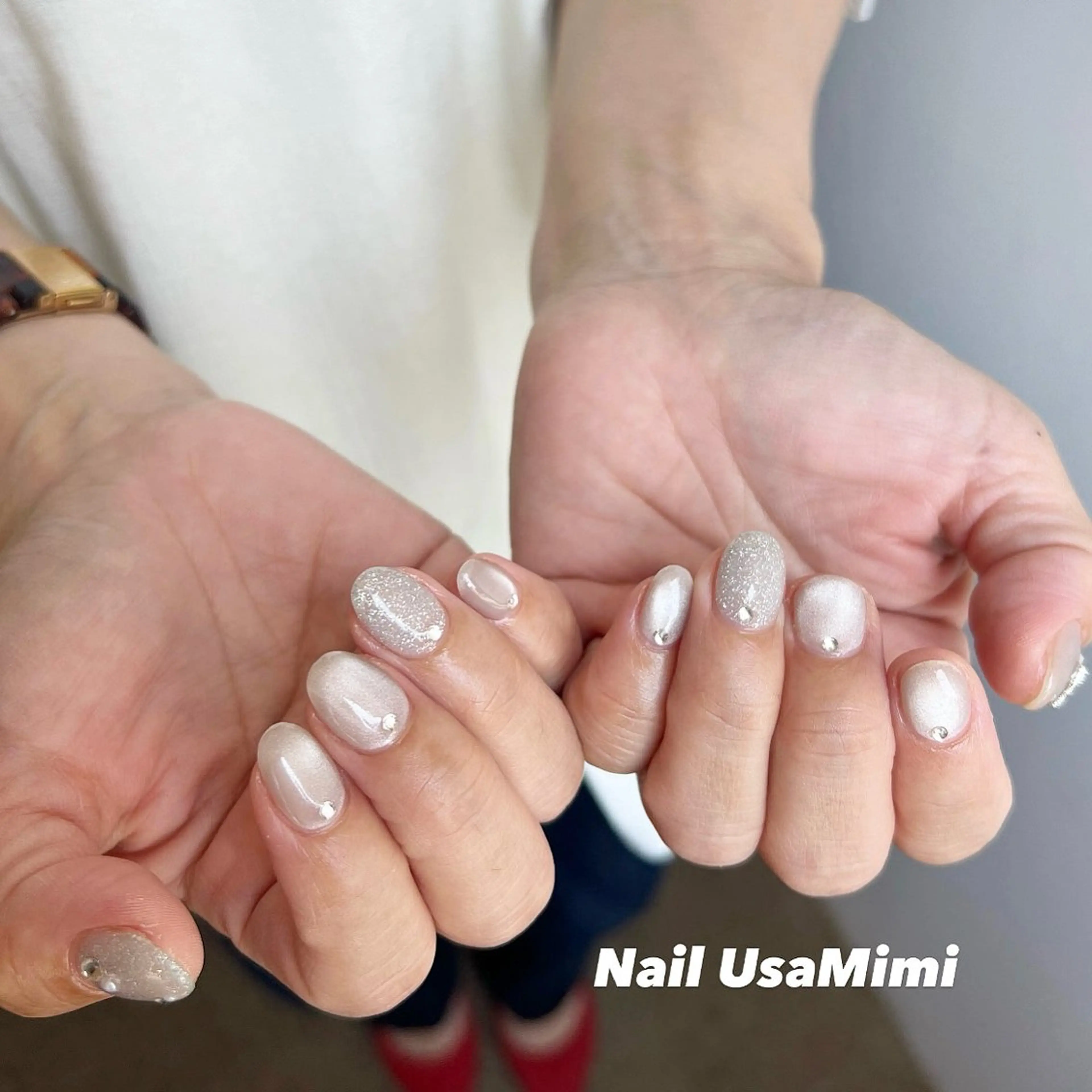 ネイル アートネイル オーロラネイル チークネイル フレンチネイル ジェルネイル ハンドネイル 本町NailUsa Mimi RIKOのネイルデザイン