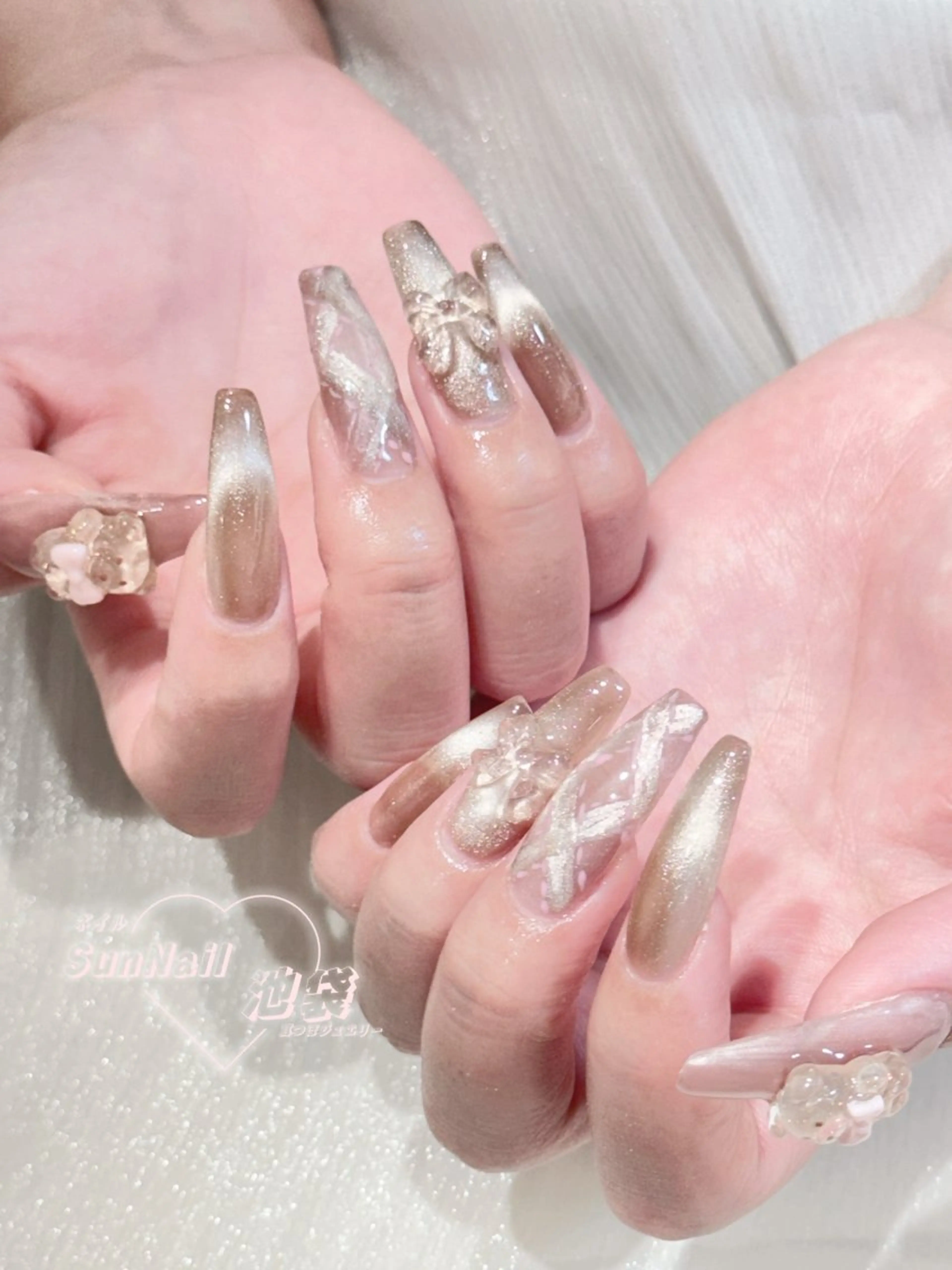 ネイル チークネイル 長さ出し フレンチネイル ガーリー 韓国ネイル ハンドネイル ハンドケア Sun Nail 池袋のエステ・リラクイメージ