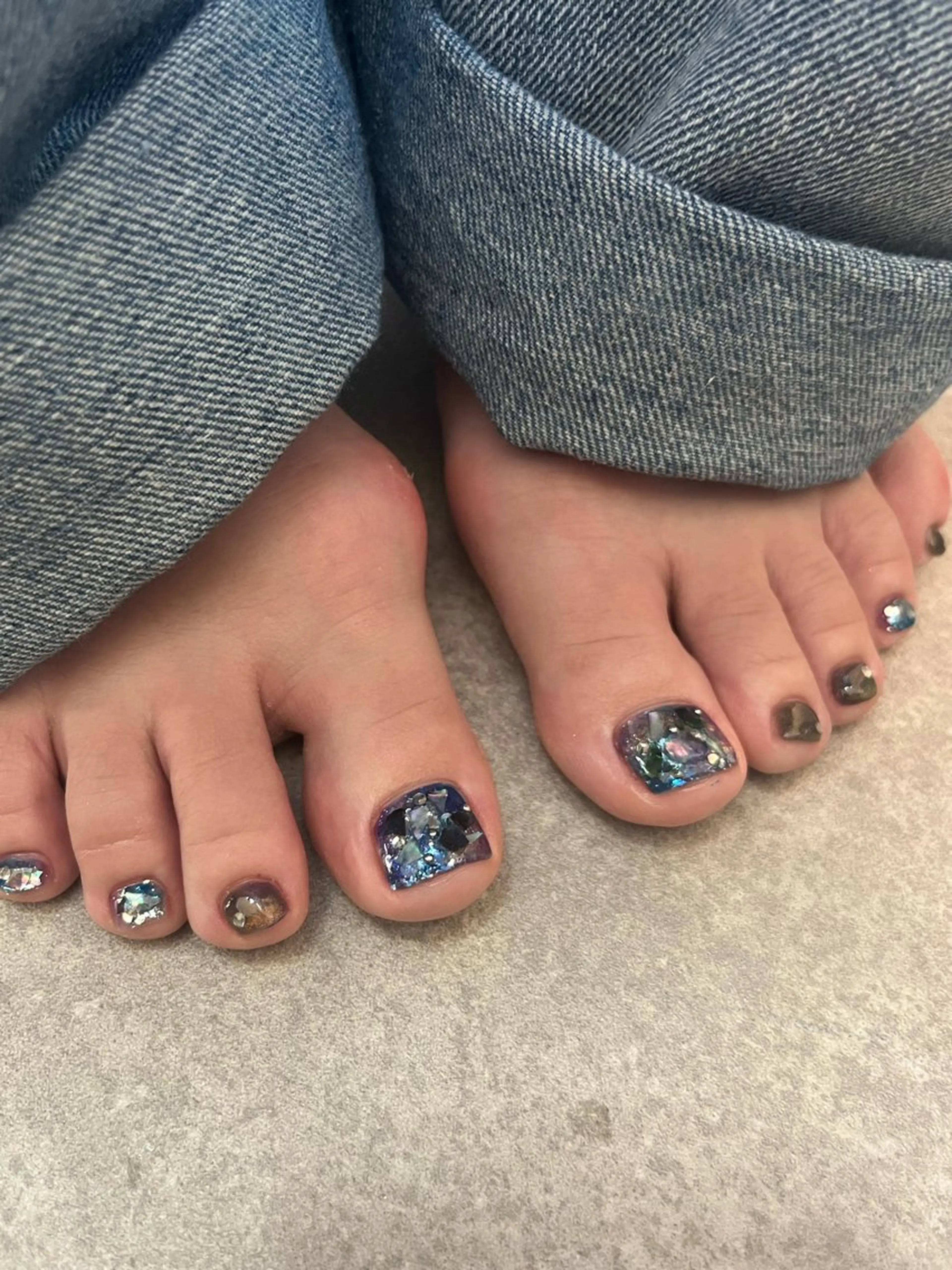 ネイル フットネイル ジェルネイル マグネットネイル フットネイル tamu nail 　金町のネイルデザイン